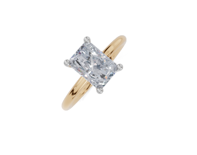 18ct Radiant 1.50Carat D/E/F-LG VS/VVS Plain Plain Hidden Halo Diamond Ring