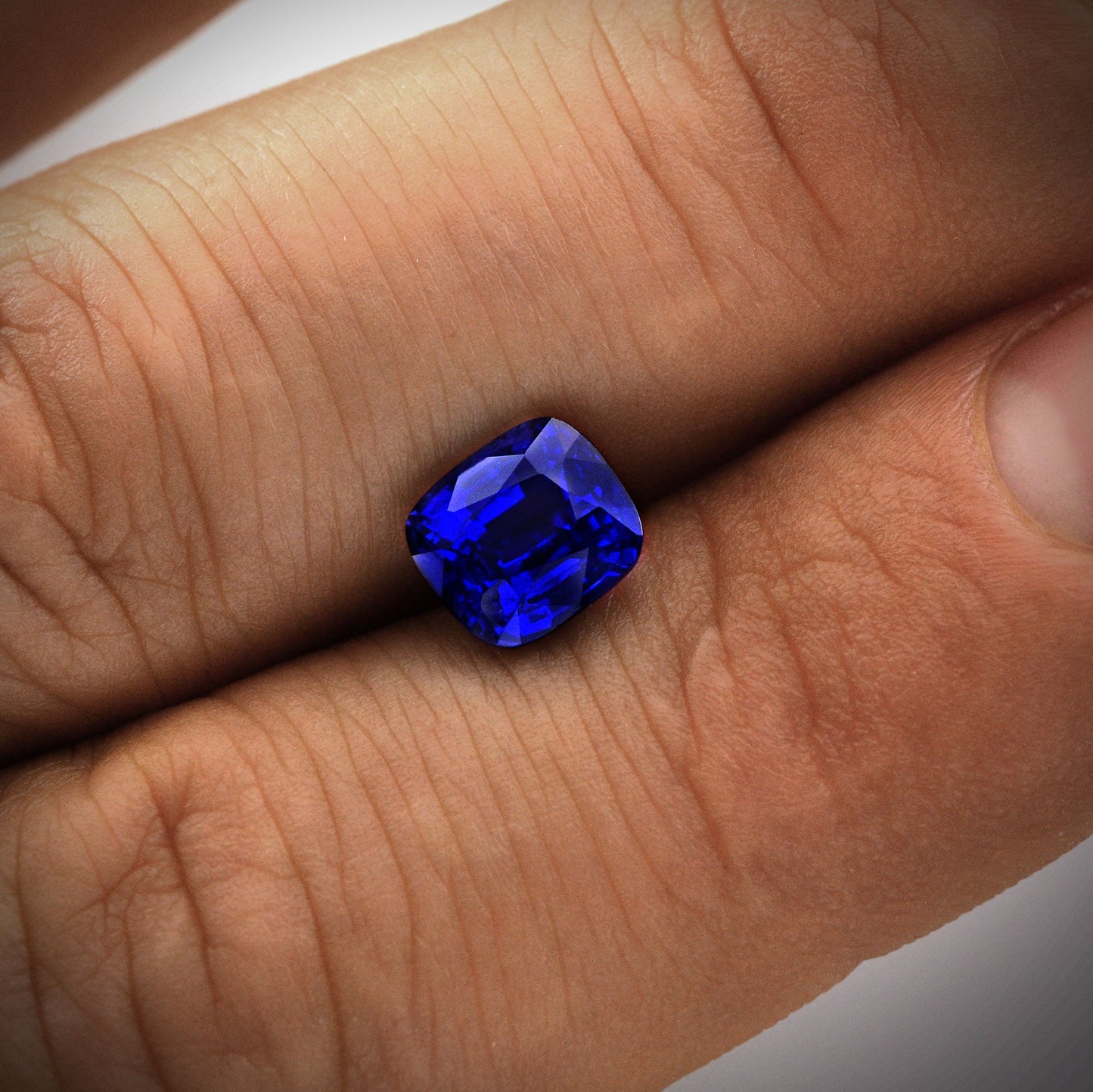 2,66 Karat blauer sri-lankischer Kissen-Saphir GRS
