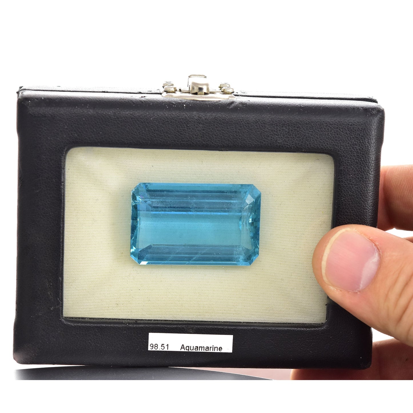 98,51 Karat blauer brasilianischer Smaragd-Aquamarin GRS