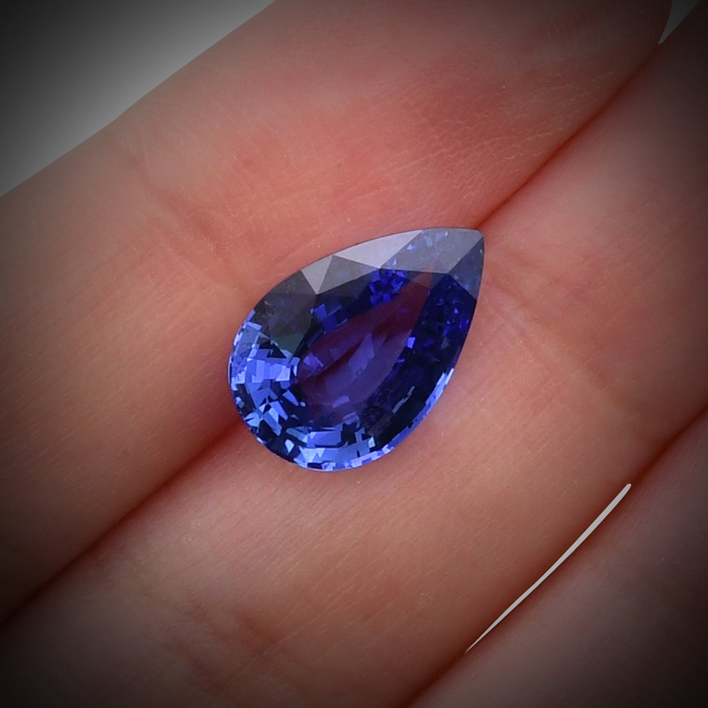 6.51 Carat Blue SRI LANKAN Pear Sapphire CD