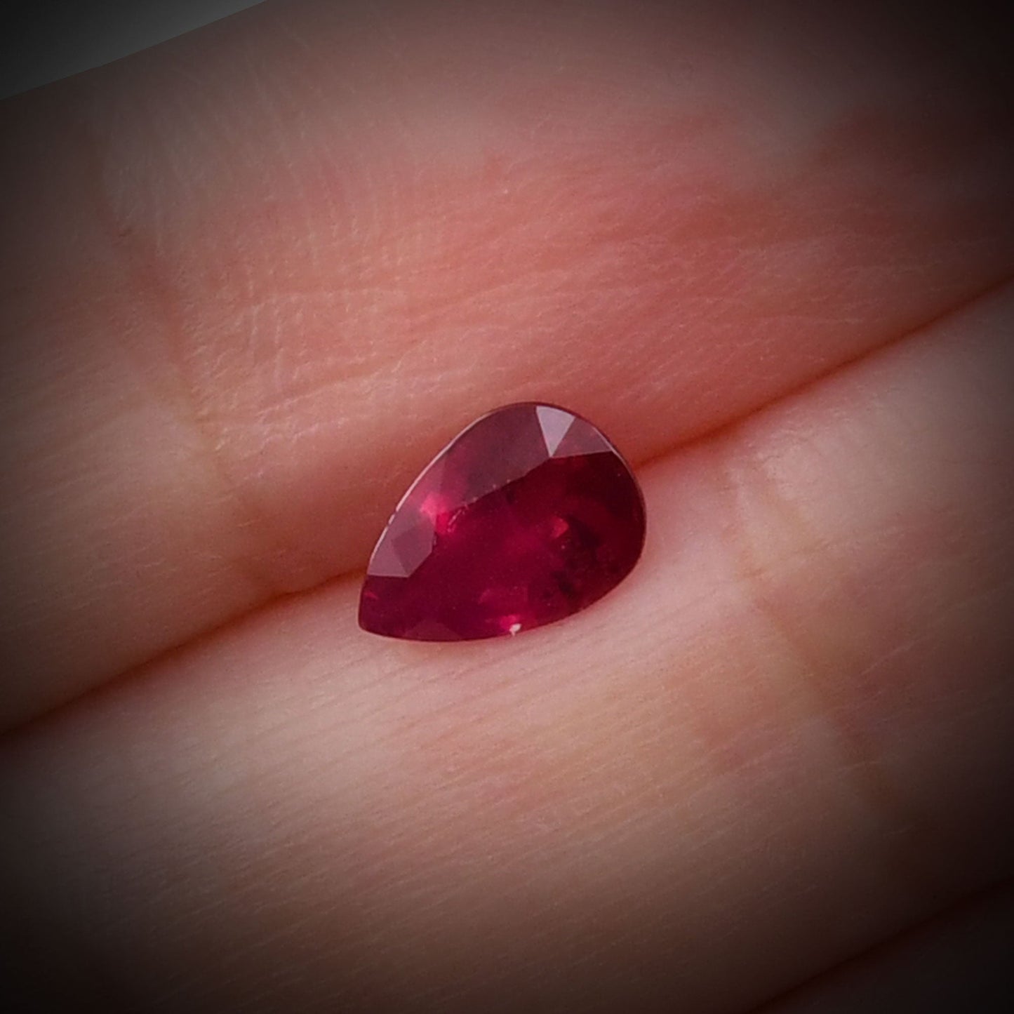 1.31 Carat Red Pear Ruby