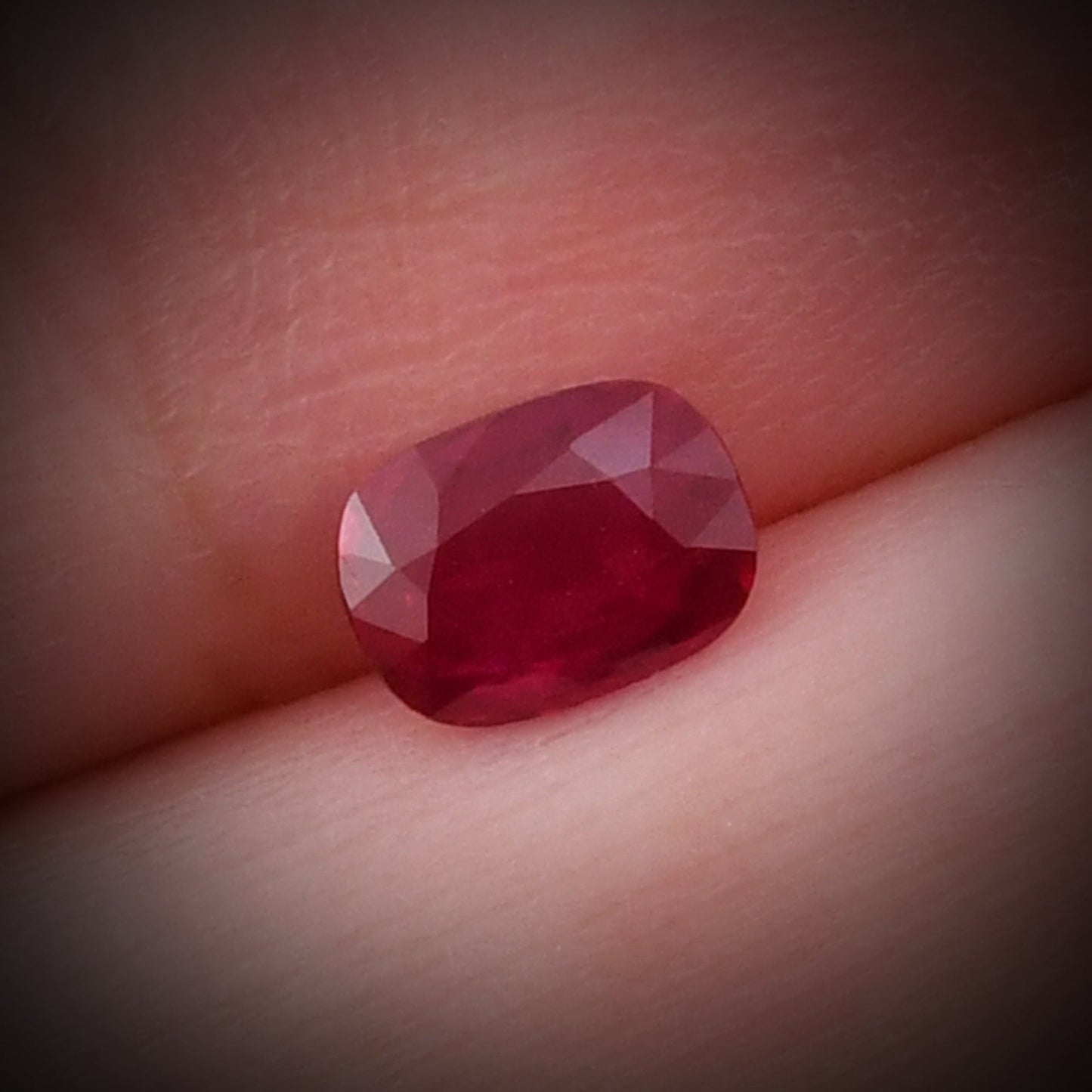1.08 Carat Red Cushion Ruby