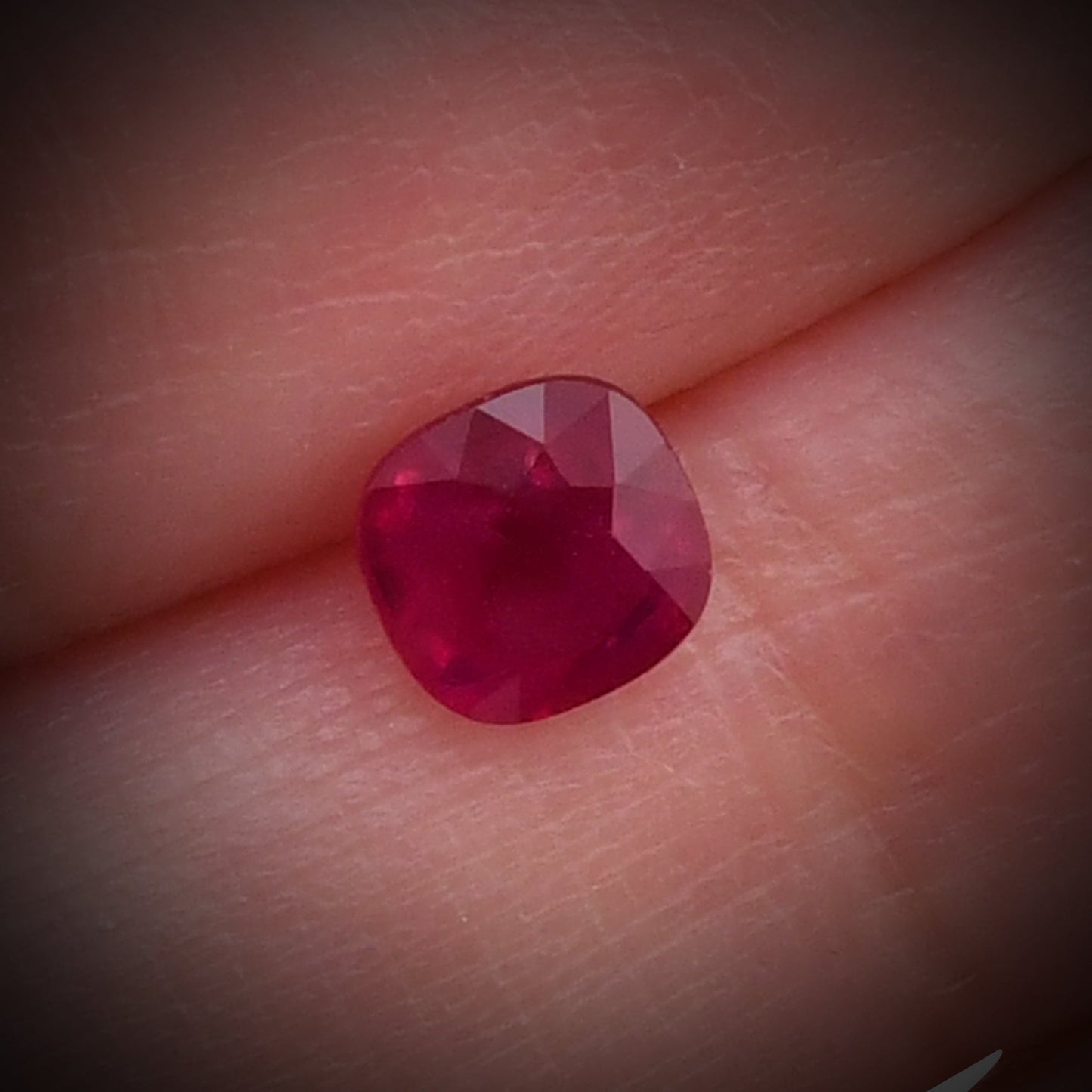1.03 Carat Red Cushion Ruby