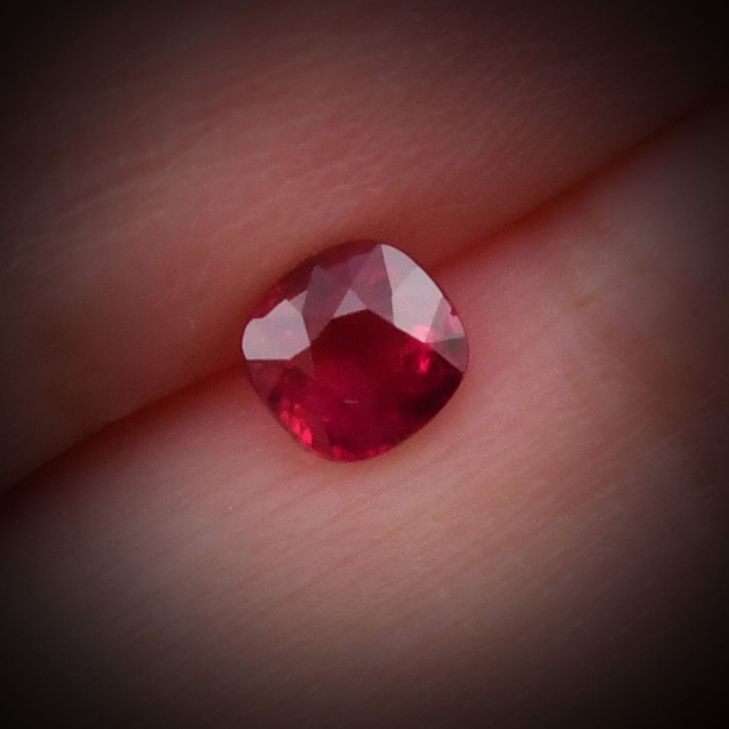1.00 Carat Red Cushion Ruby
