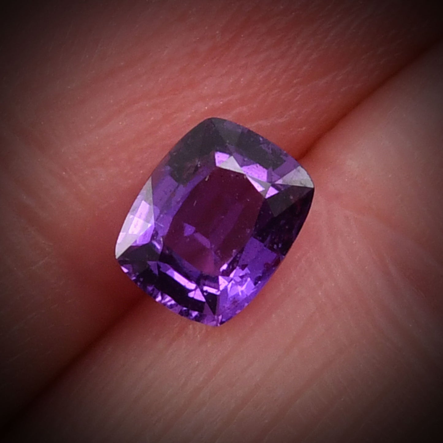 1.44 Carat Purple Cushion Sapphire