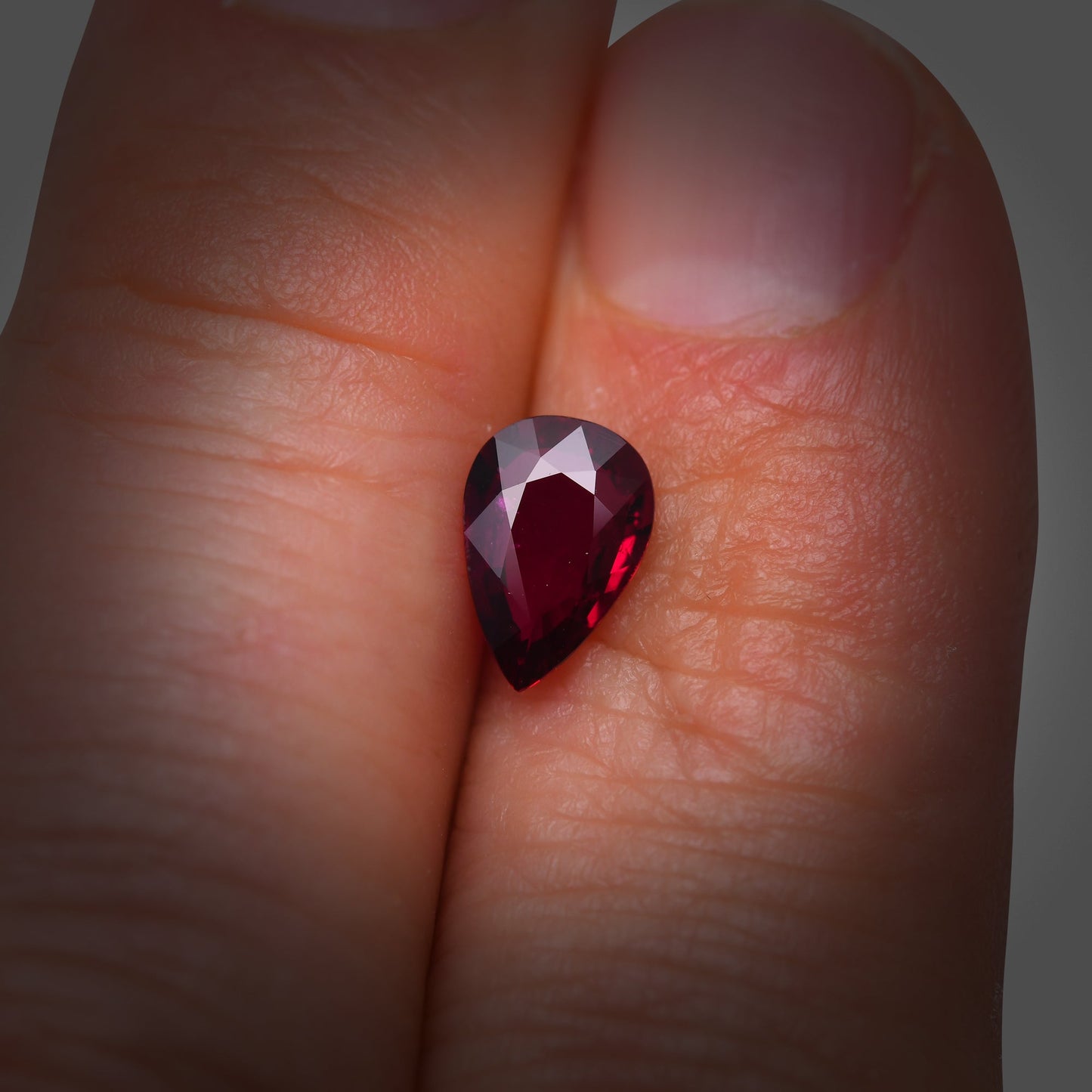 1.19 Carat Red MOZAMBIQUE Pear Ruby GRS