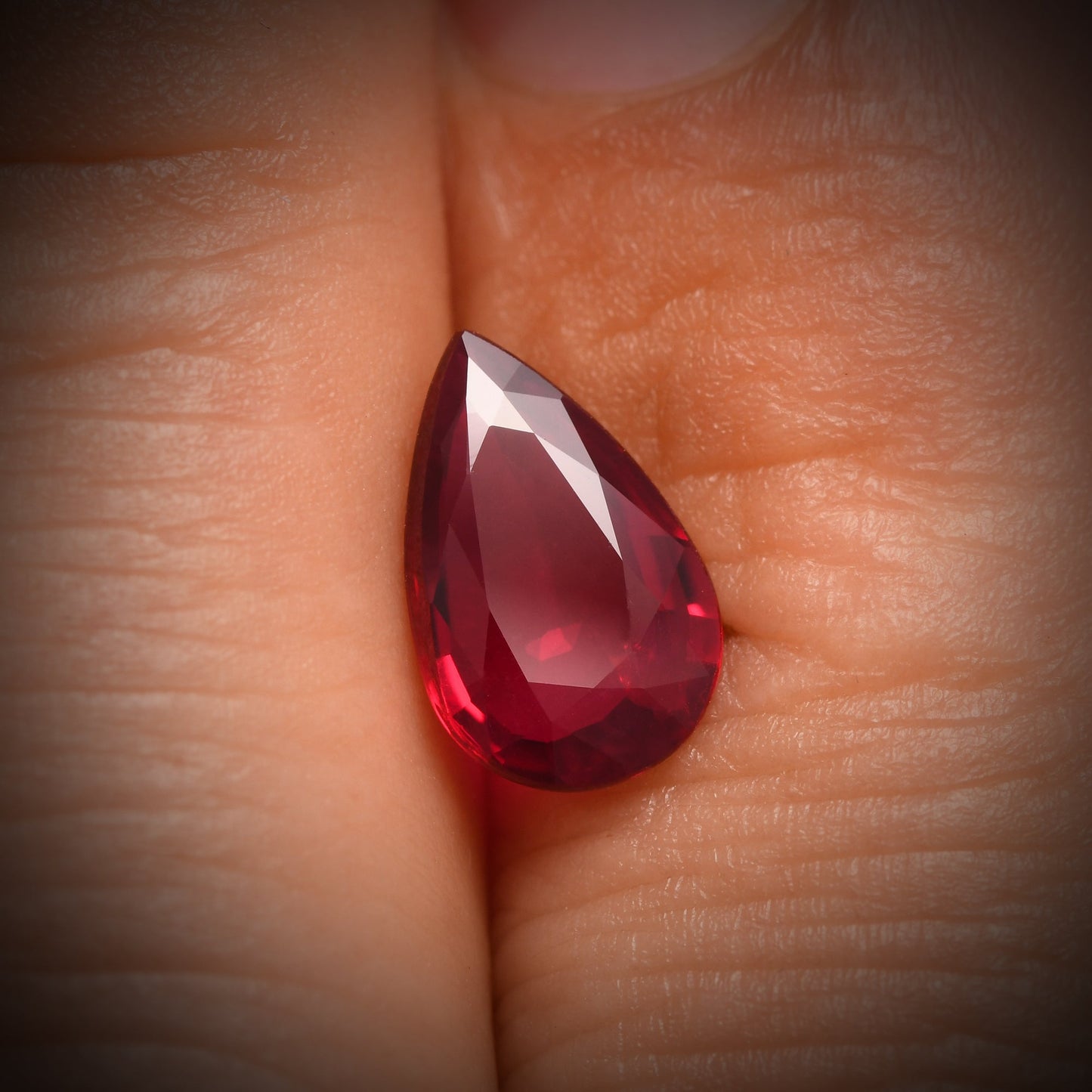 2.06 Carat Red MOZAMBIQUE Pear Ruby GRS