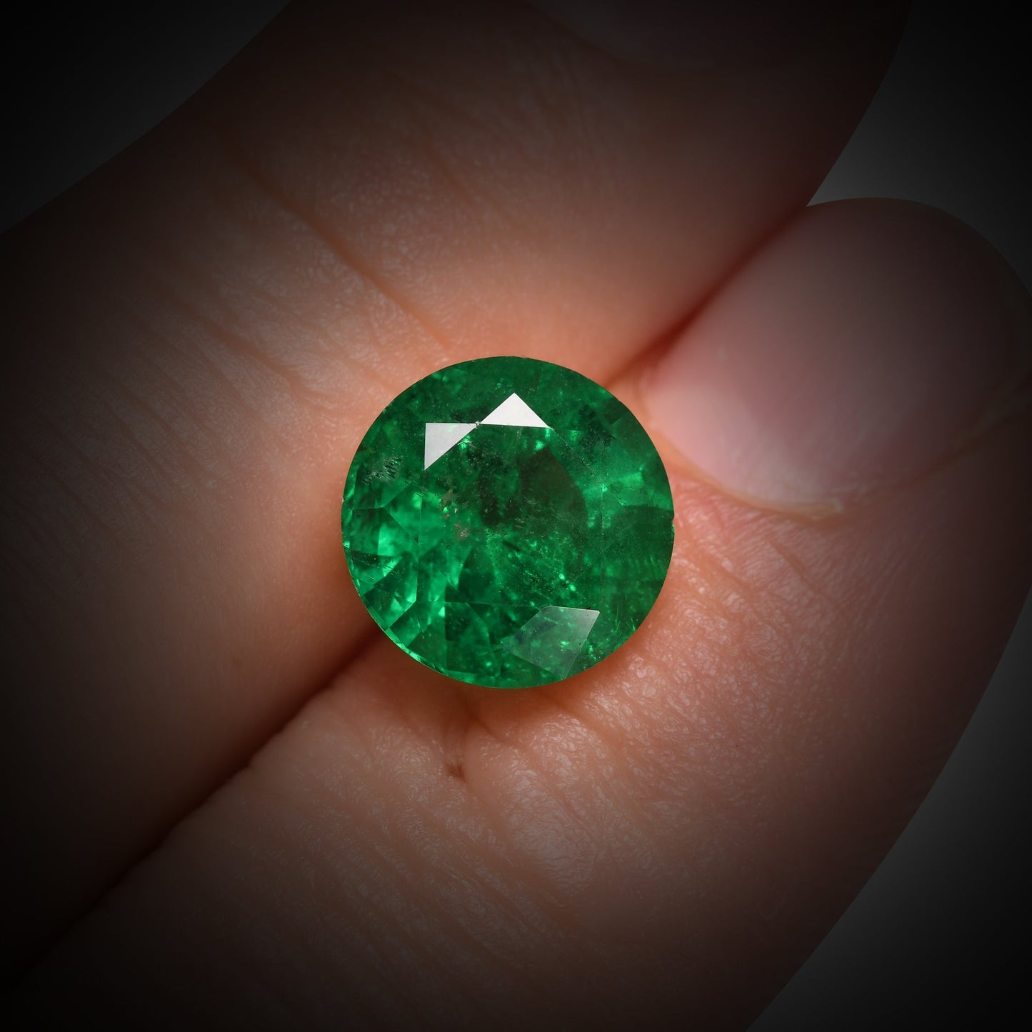 4.18 Carat Blue Round Emerald