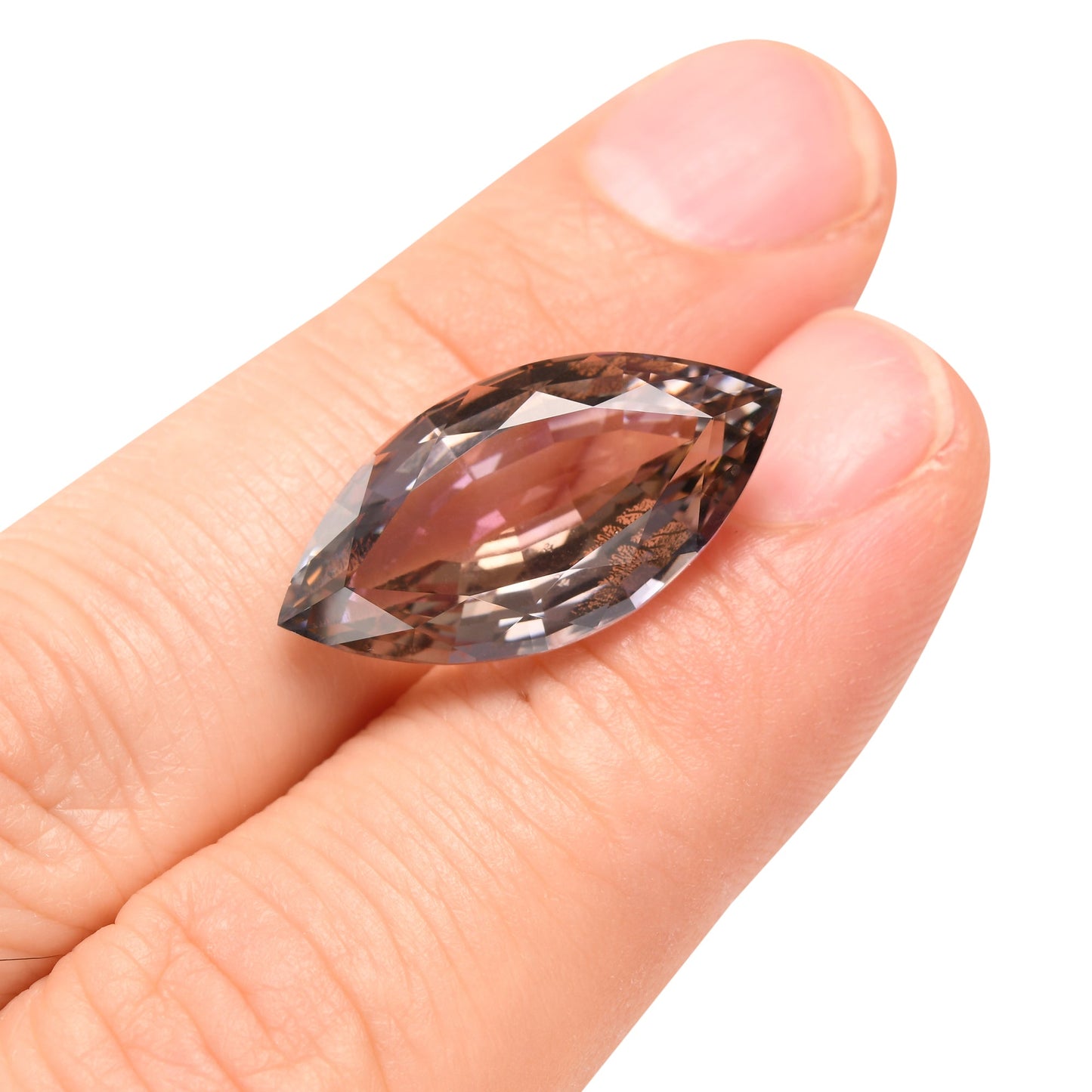 17,03 Karat orangefarbener tansanischer Marquise-Tansanit (GWLAB)