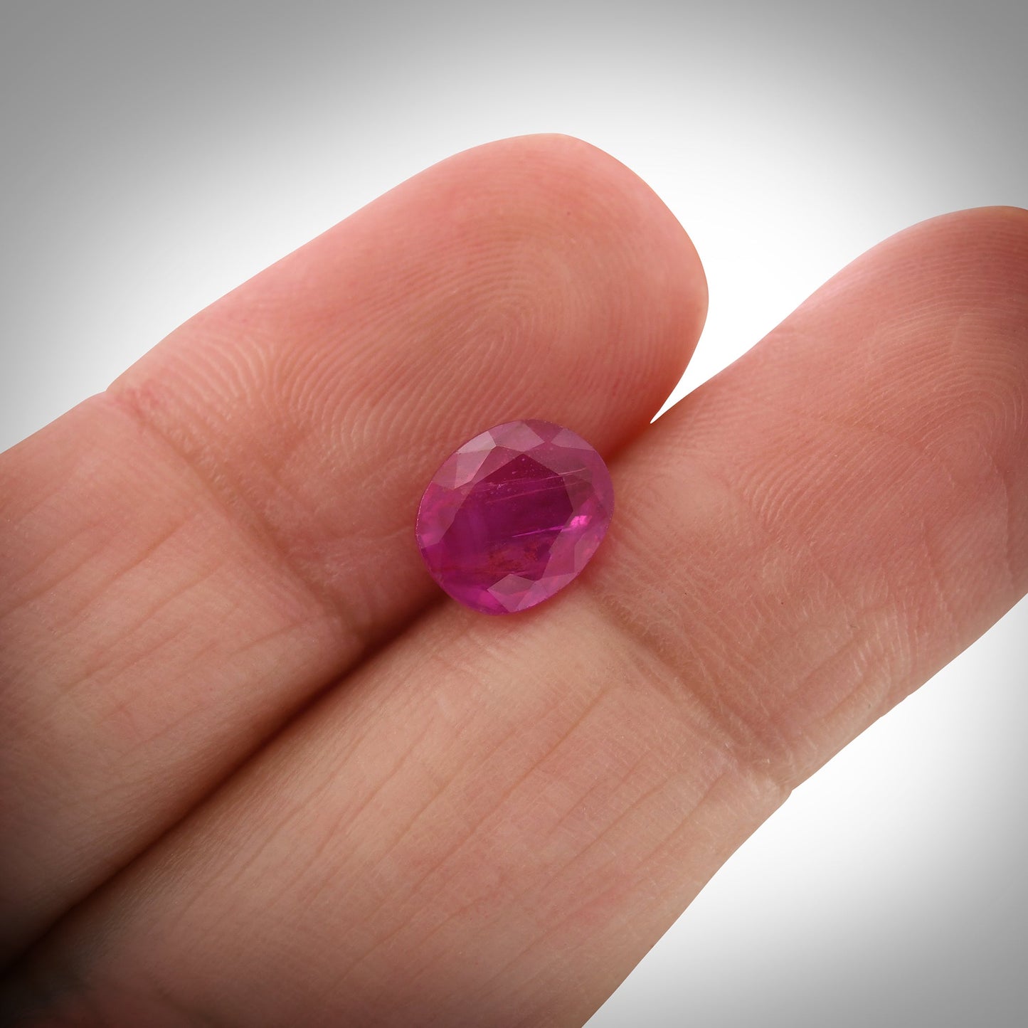 1.85 Carat Red BURMESE Oval Ruby GRS