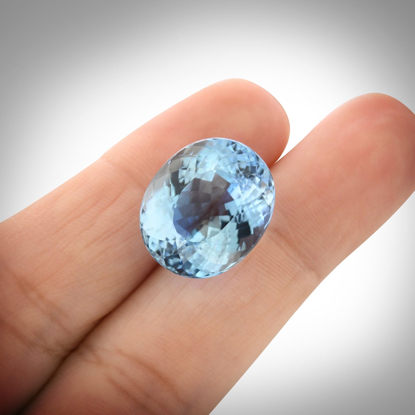 14,86 Karat blauer brasilianischer ovaler Aquamarin