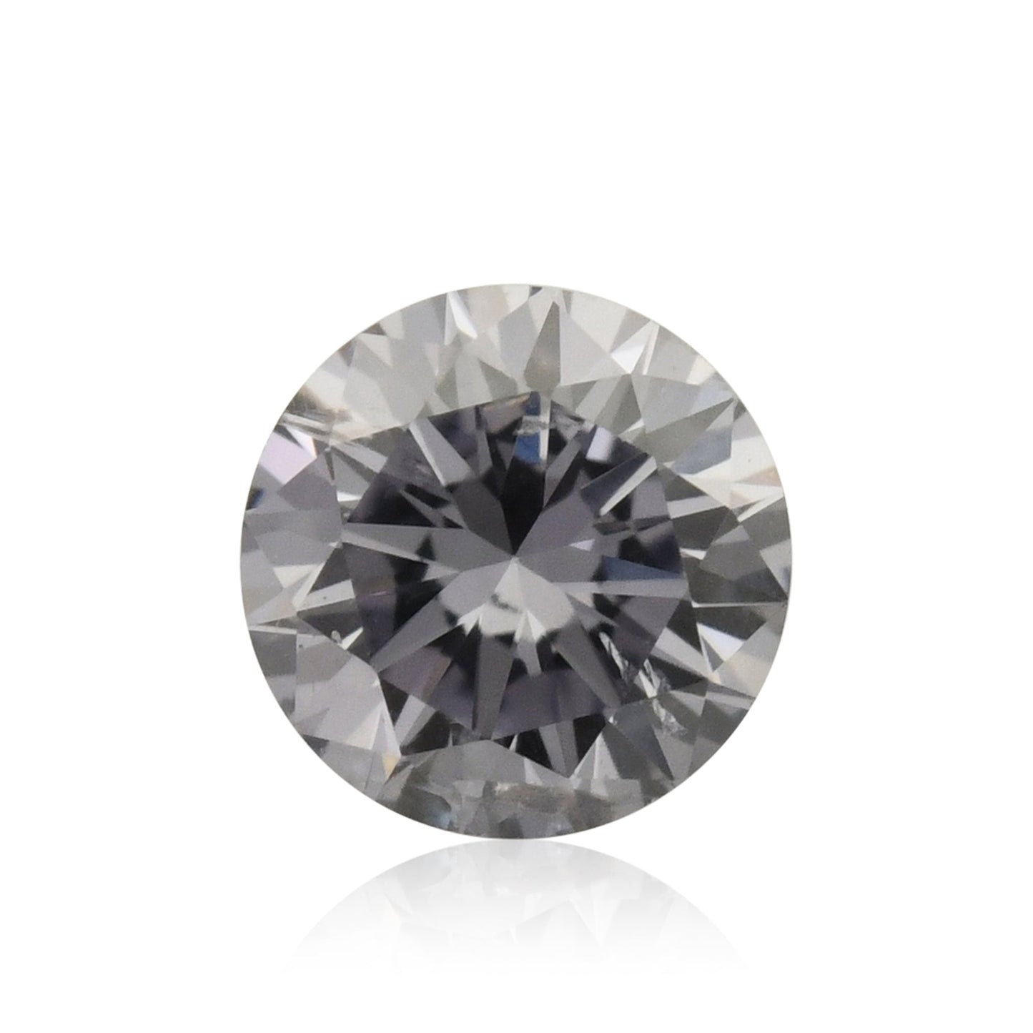 0.14 Carat Fancy Gray Violet Round Diamond (I1) GIA