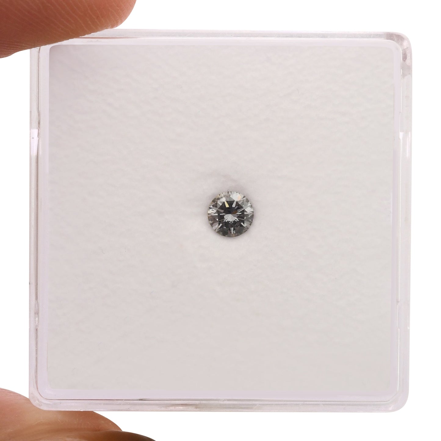 0.14 Carat Fancy Gray Violet Round Diamond (I1) GIA