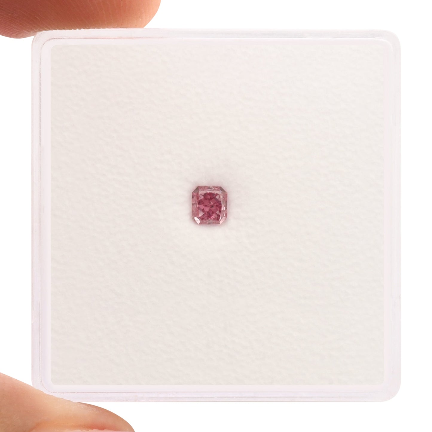 0,16 Karat Fancy Vivid Purplish Pink Radiant Diamant VS2 GIA