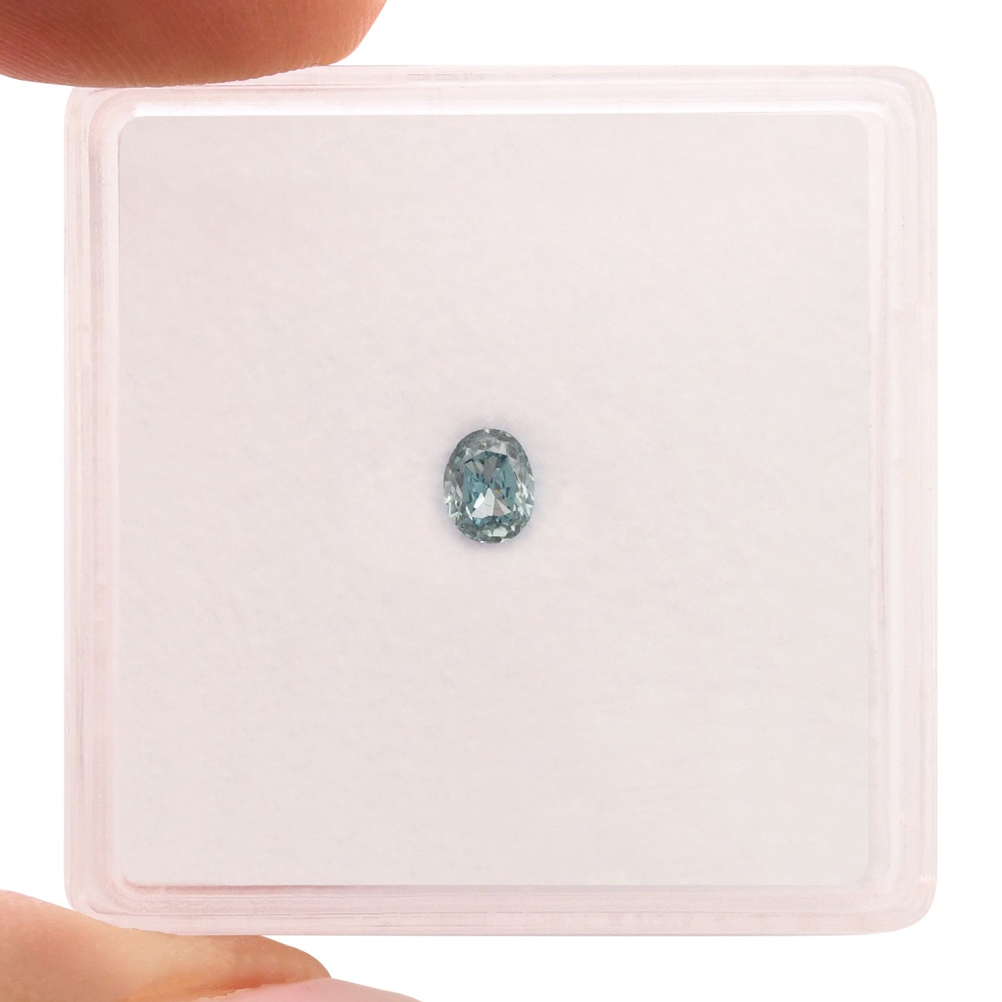 0,18 Karat Fancy Intense Green Blue Ovaler Diamant VS1 GIA