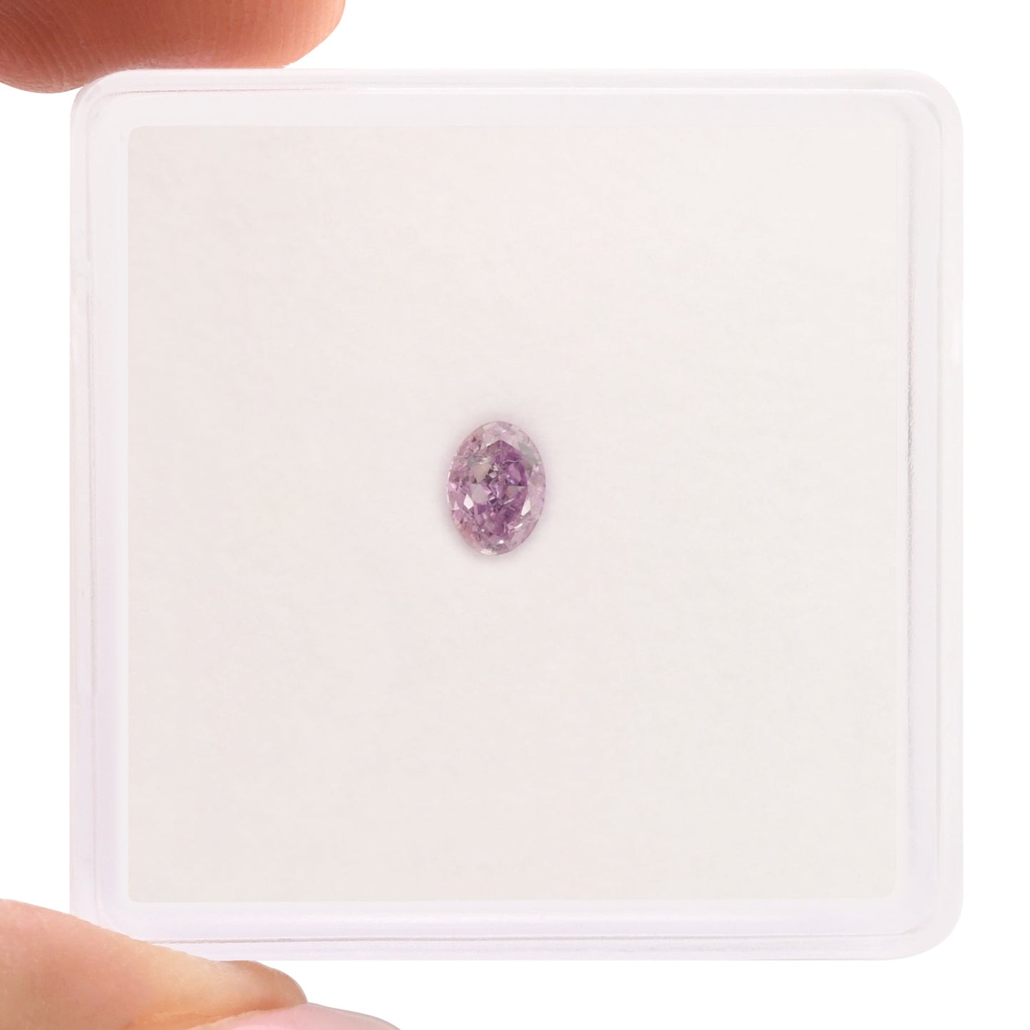 0,18 Karat Fancy Intense Pinkish Purple Oval Diamond I1 GIA