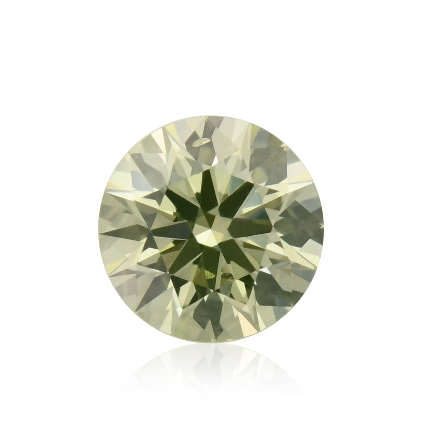0,19 Karat Fancy Yellow Green Round Diamond (SI1) GIA