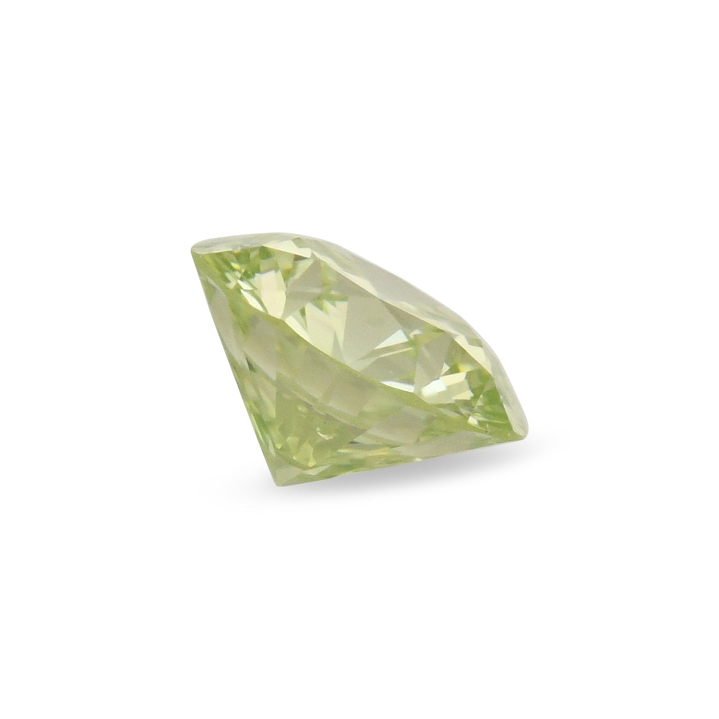 0,19 Karat Fancy Yellow Green Round Diamond (SI1) GIA