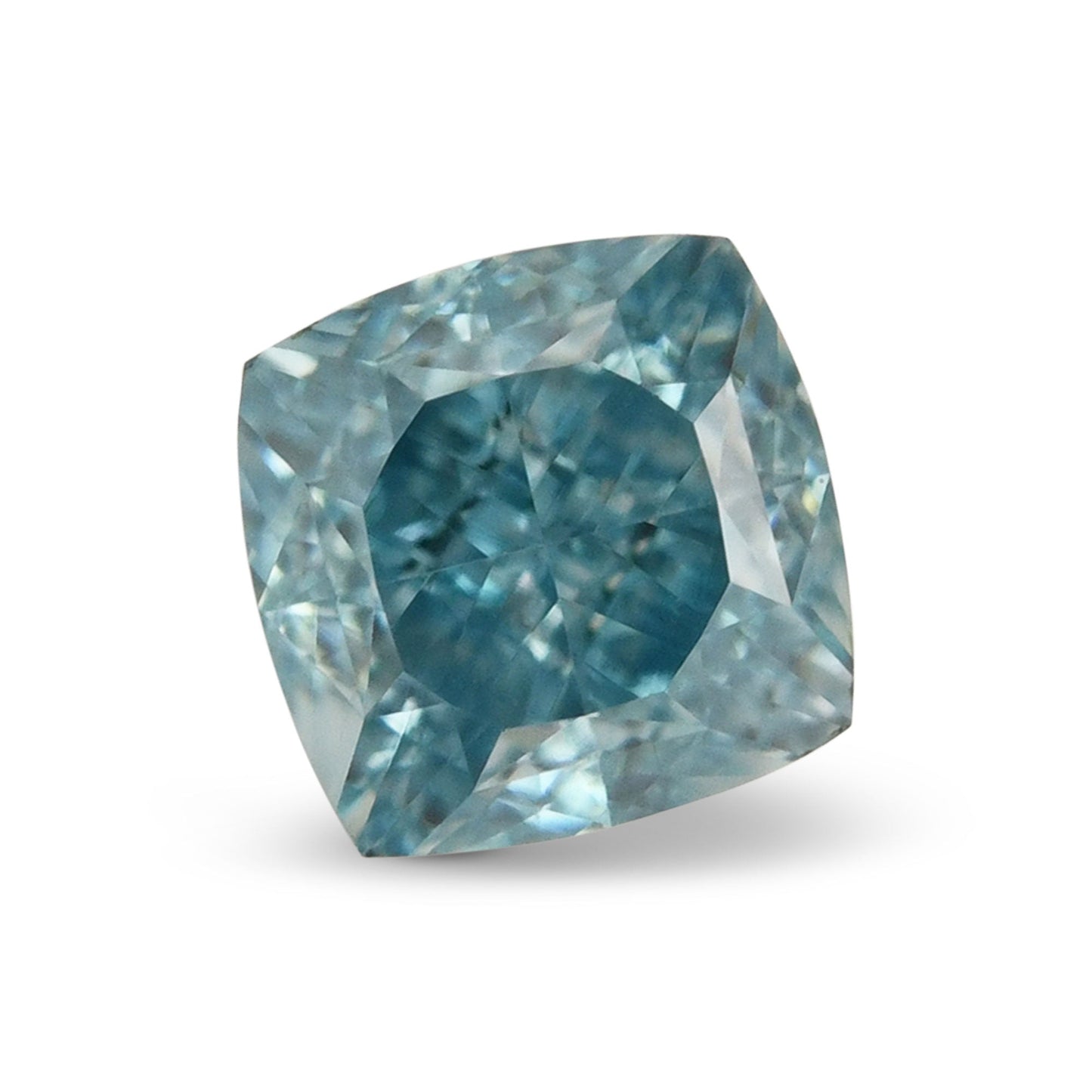 0,20 Karat Fancy Vivid Green Blue Cushion Diamond VS1 GIA