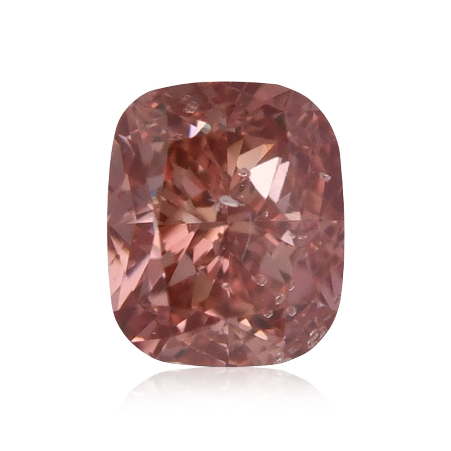 0.21 Carat Fancy Deep Orangy Pink Cushion Diamond I1 GIA