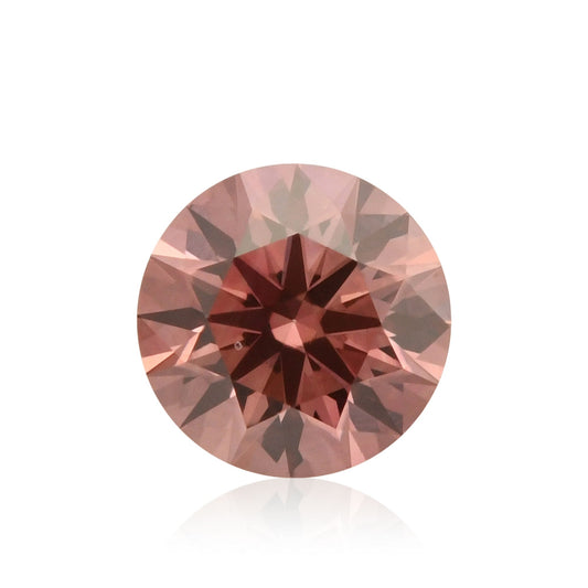 0,22 Karat Fancy Deep Brownish Orange Pink Round Diamond VS1 GIA