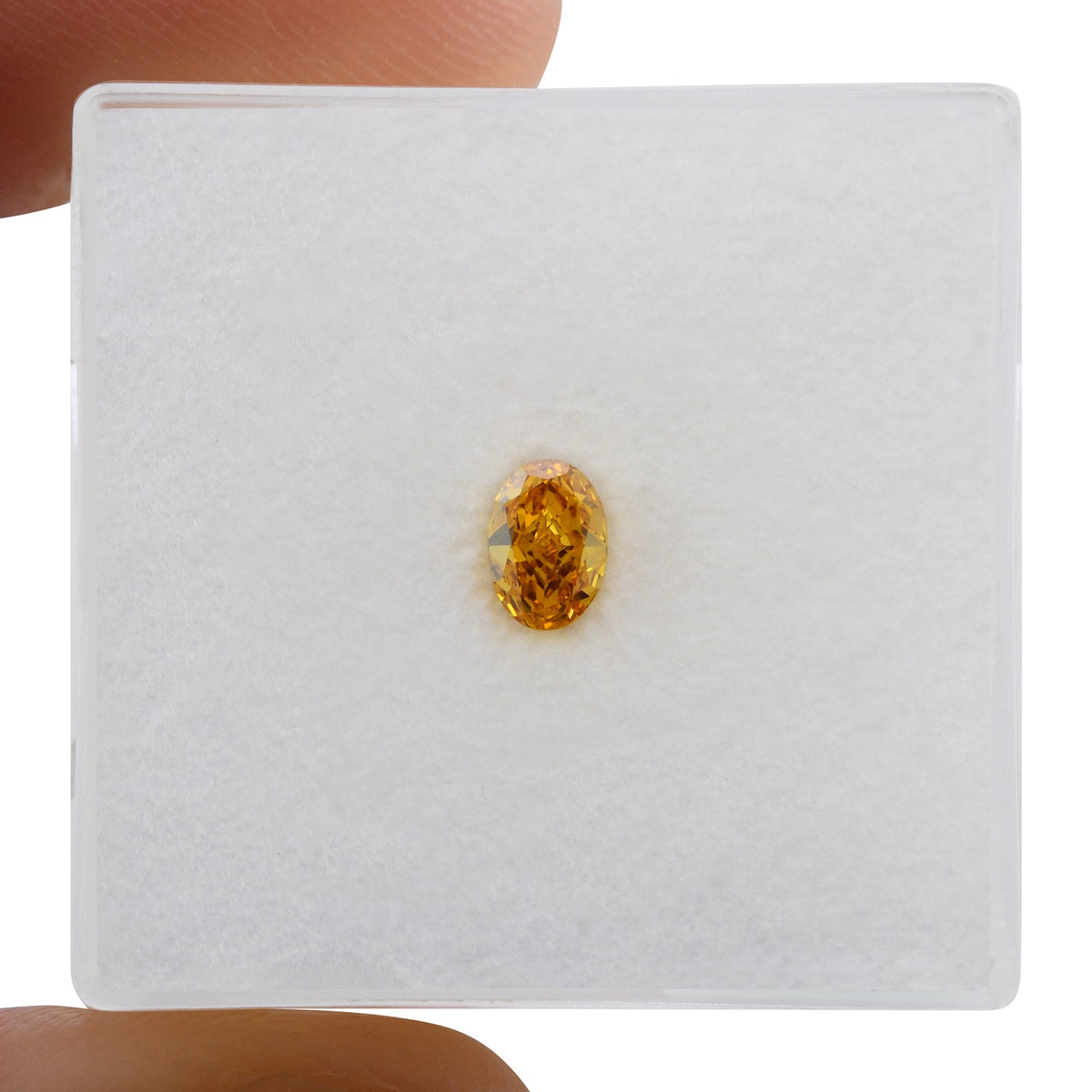 Ovaler Diamant | 0,23 ct | Fancy Vivid Yellowish Orange | VS1 | GIA | Ref 657215