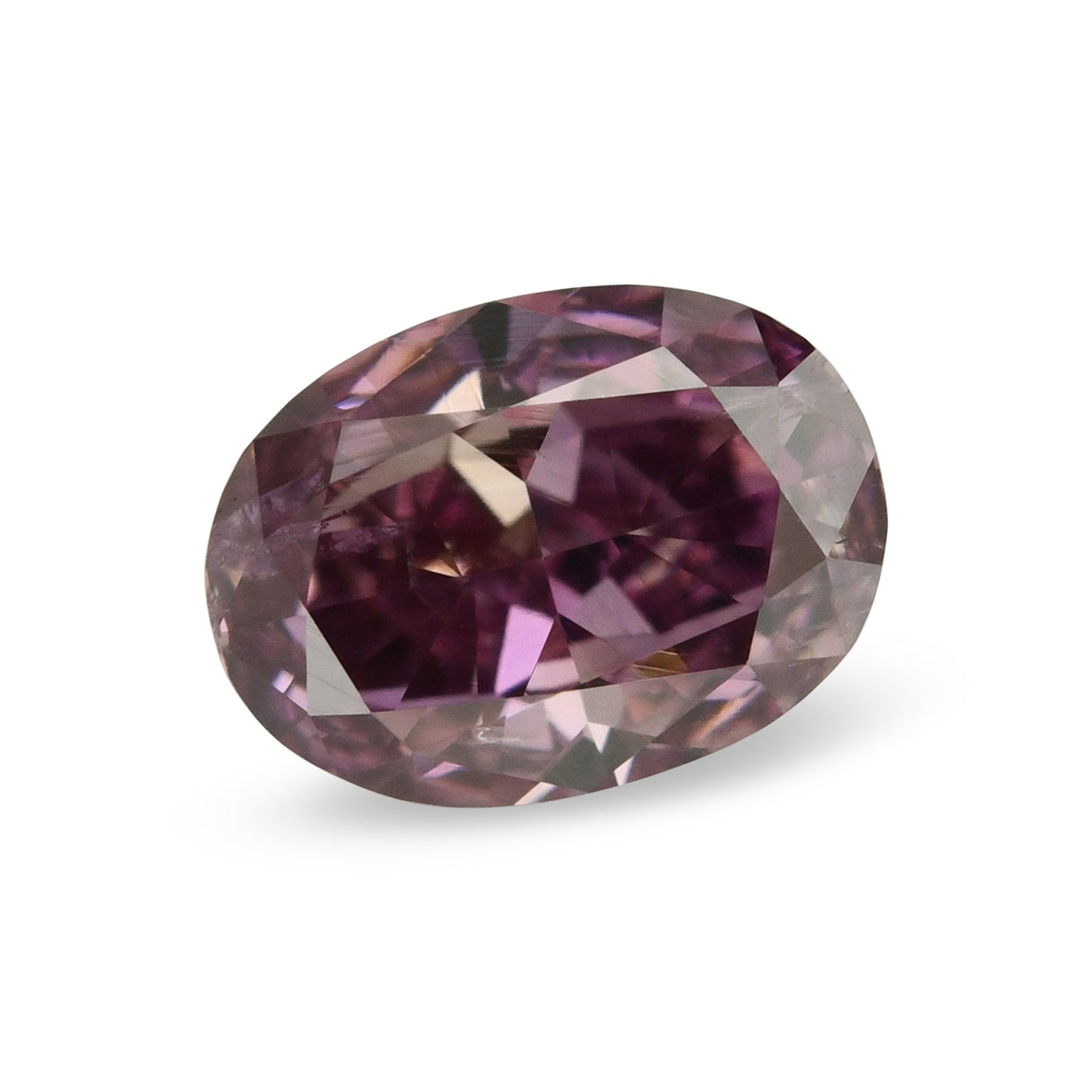 0,25 Karat Fancy Deep Purplish Pink Ovaler Diamant (I2) GIA
