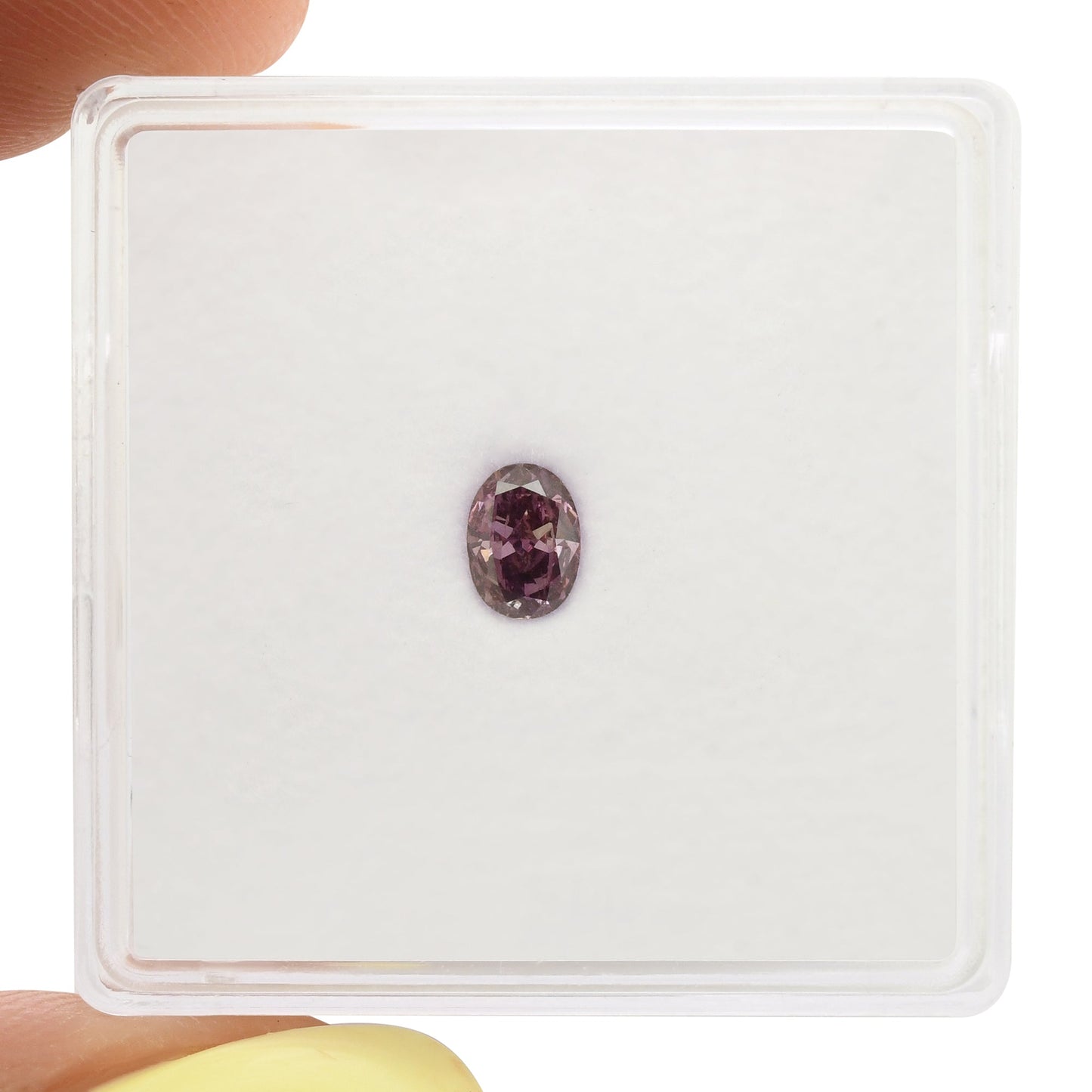 0,25 Karat Fancy Deep Purplish Pink Ovaler Diamant (I2) GIA