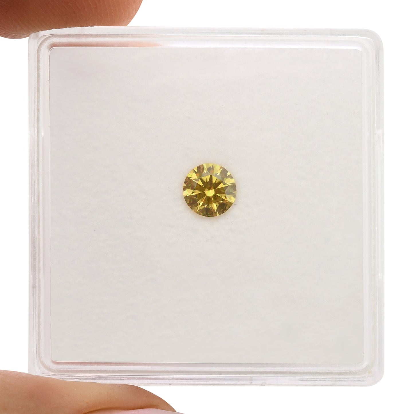 0,25 Karat Fancy Orange Yellow Round Diamond SI1 GIA