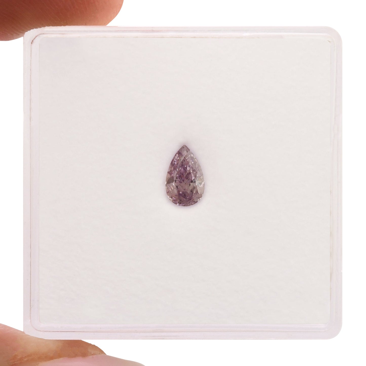 0,30 Karat Fancy Intense Pink Purple Birnenförmiger Diamant SI1 GIA