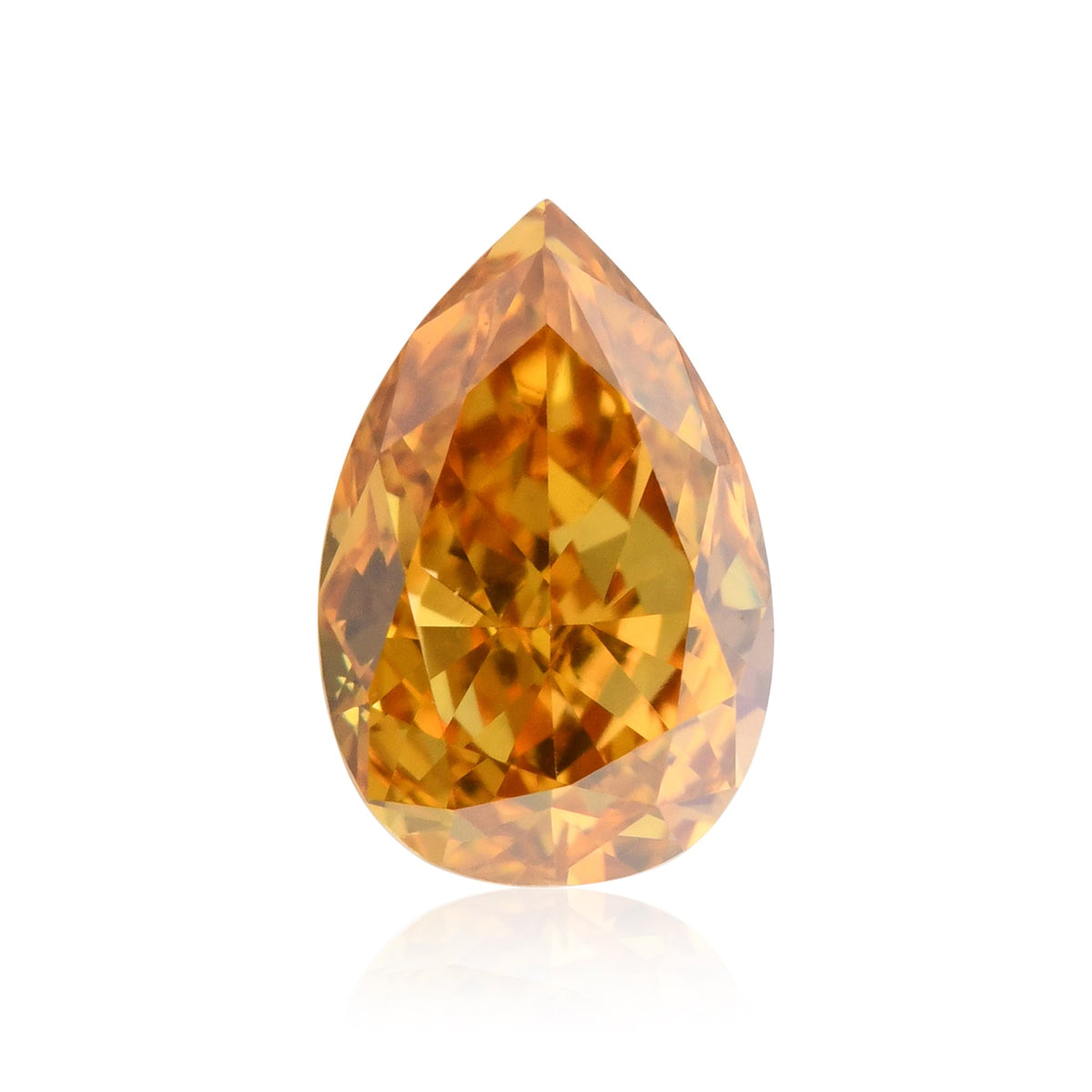 Birnenförmiger Diamant | 0,31 ct | Fancy Vivid Yellowish Orange | VS2 | GIA | Ref 714855