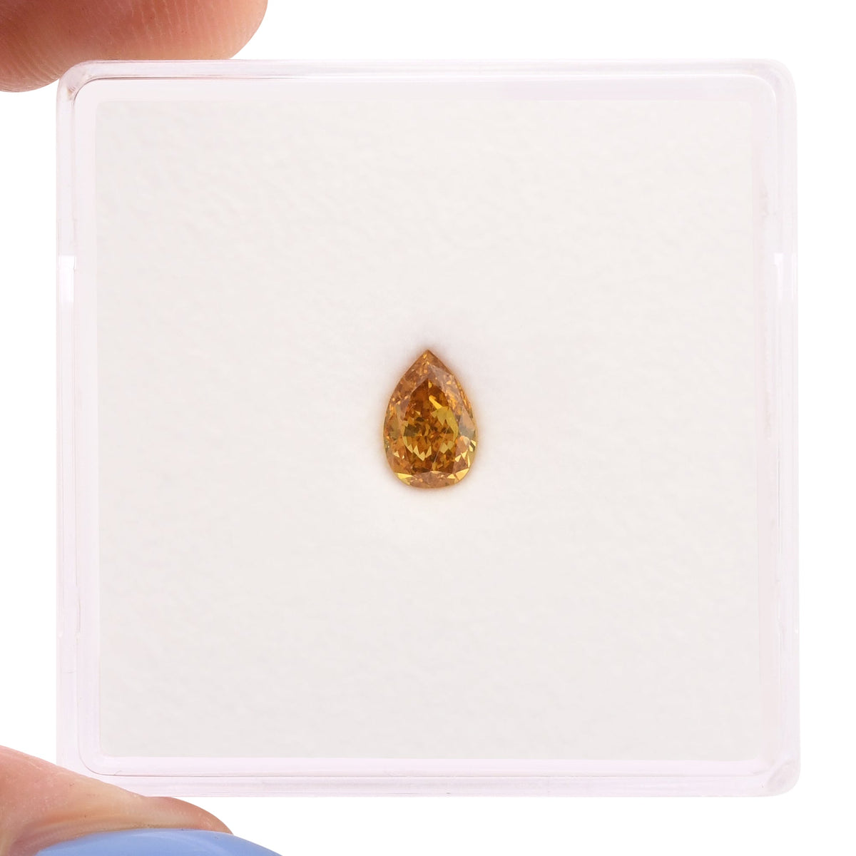 Birnenförmiger Diamant | 0,31 ct | Fancy Vivid Yellowish Orange | VS2 | GIA | Ref 714855