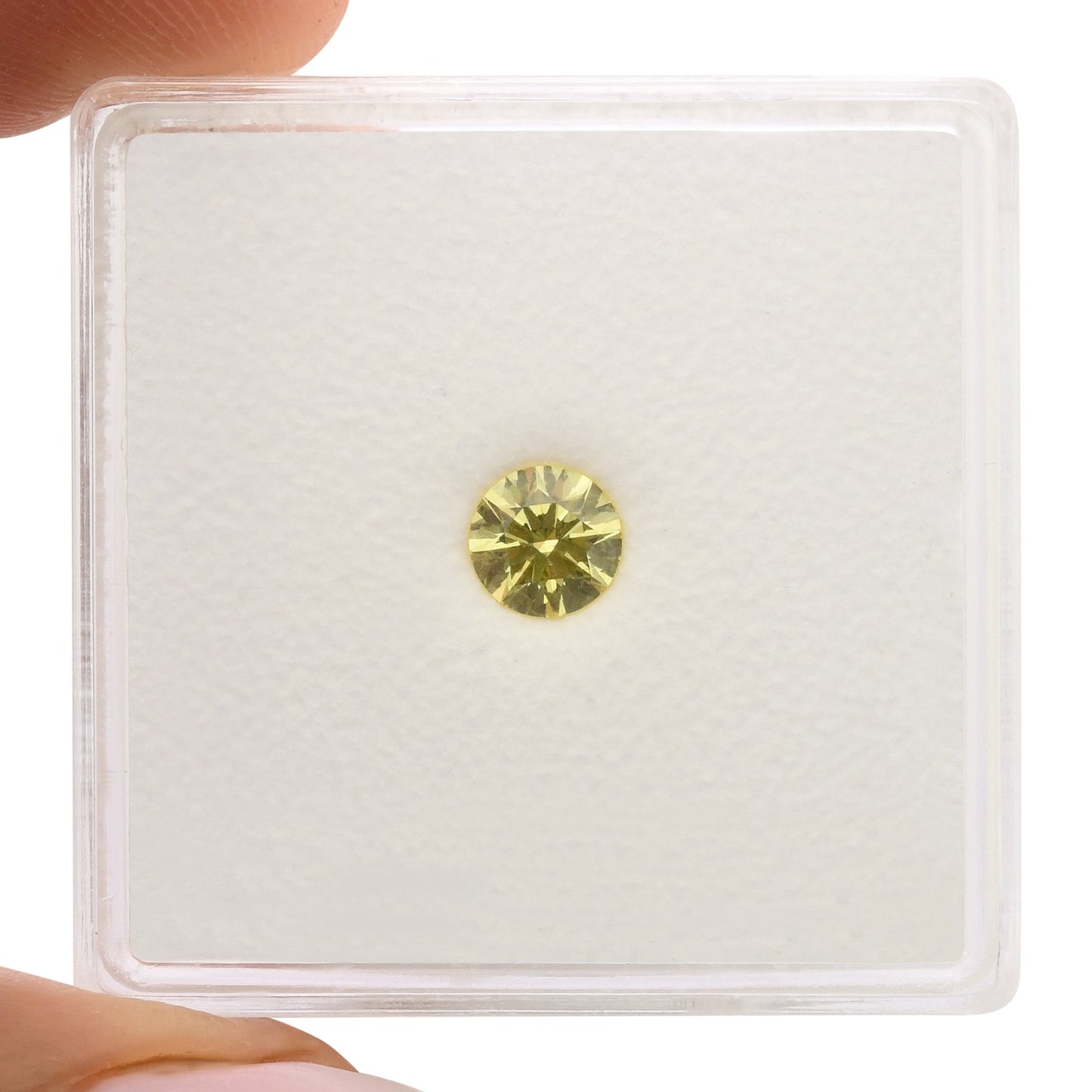 0,33 Karat Fancy Intense Yellow Round Diamond VS1 GIA