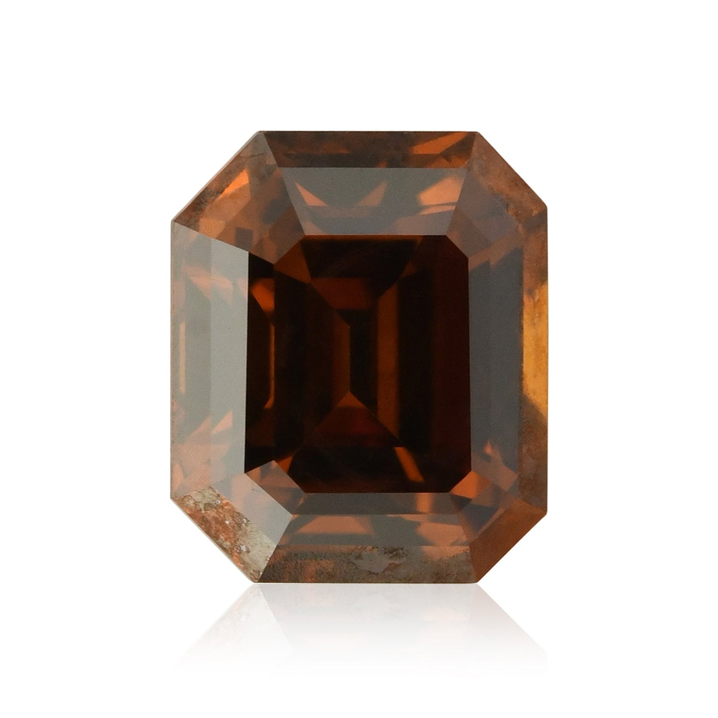 0,35 Karat Fancy Deep Brownish Orange Emerald Diamond VS2 GIA