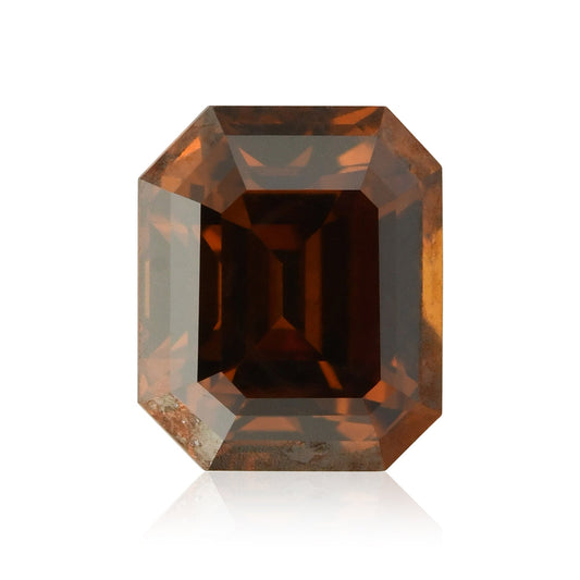 0,35 Karat Fancy Deep Brownish Orange Emerald Diamond VS2 GIA