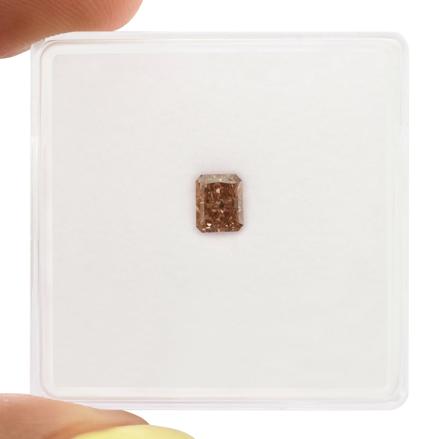 0,36 Karat Fancy Deep Brown Pink Radiant Diamant SI1 GIA