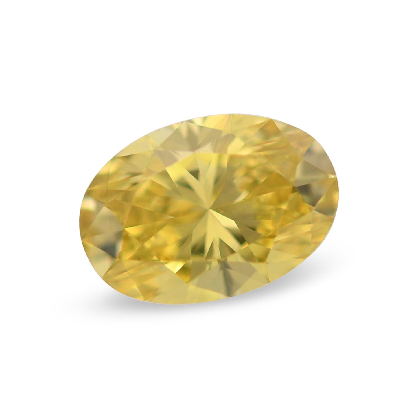 0,37 Karat Fancy Vivid Yellow Oval Diamond SI1 GIA