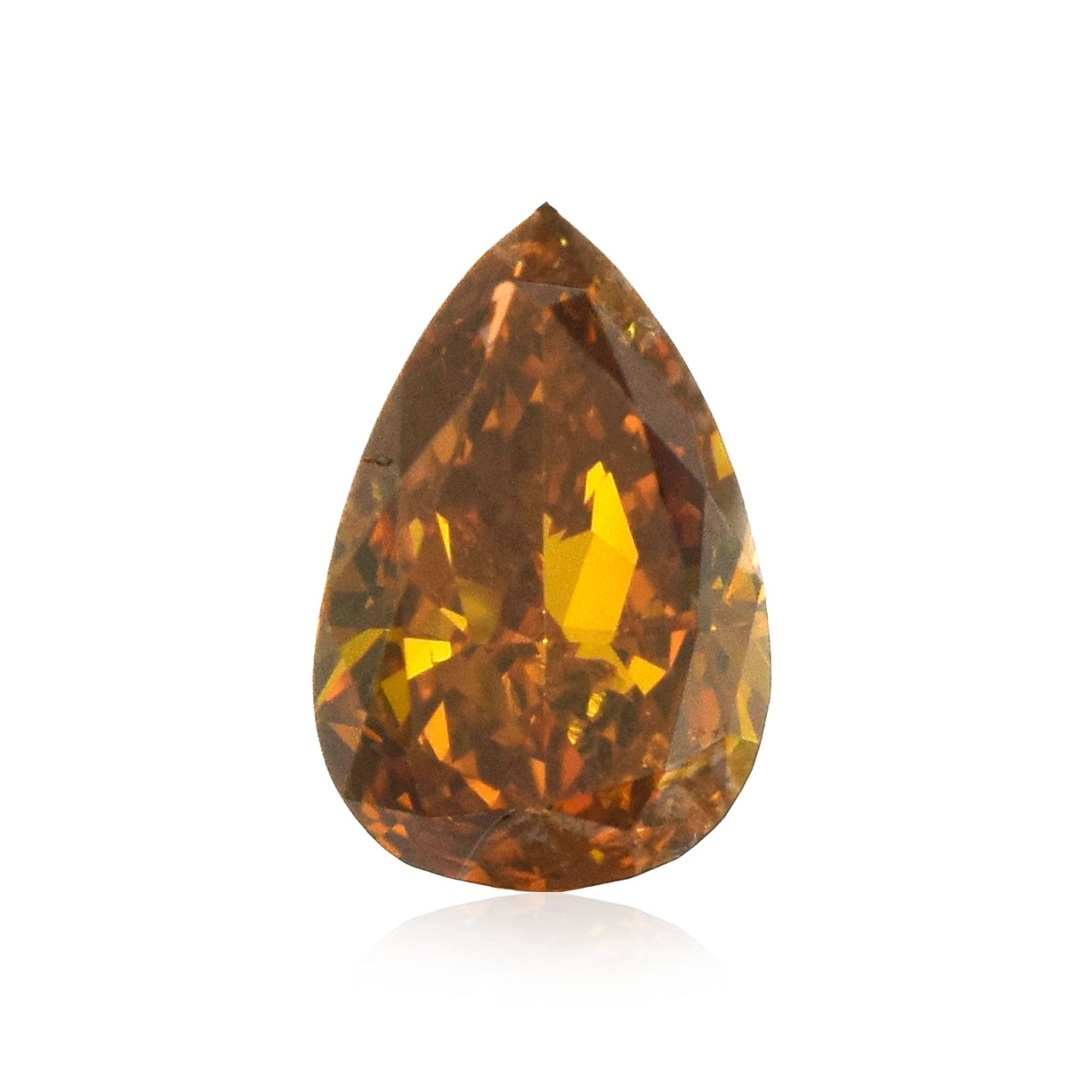 0,38 Karat Fancy Deep Brownish Yellowish Orange Birnenförmiger Diamant SI2 GIA