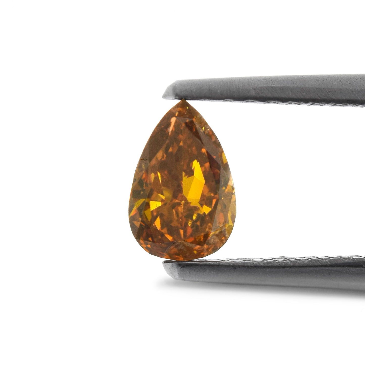 0,38 Karat Fancy Deep Brownish Yellowish Orange Birnenförmiger Diamant SI2 GIA