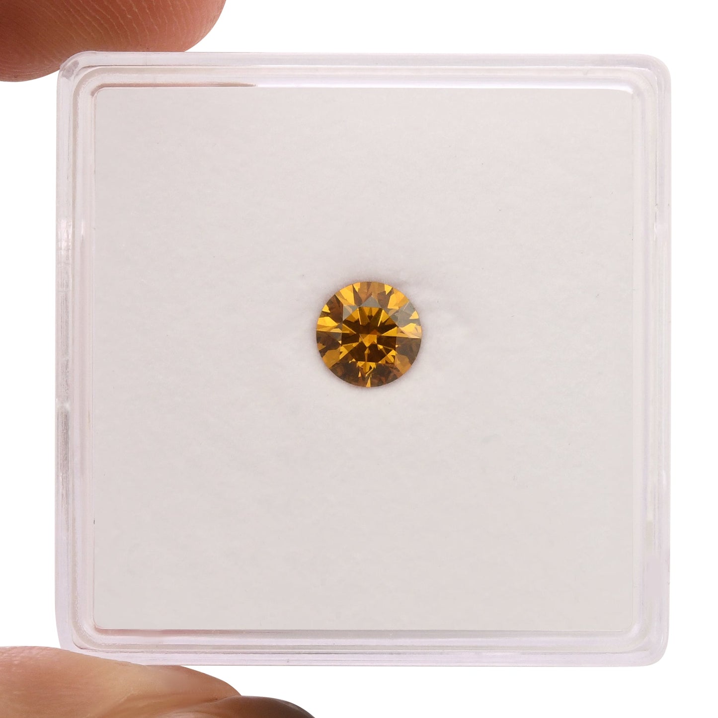 0,39 Karat Fancy Deep Brownish Yellowish Orange Runder Diamant SI2 GIA