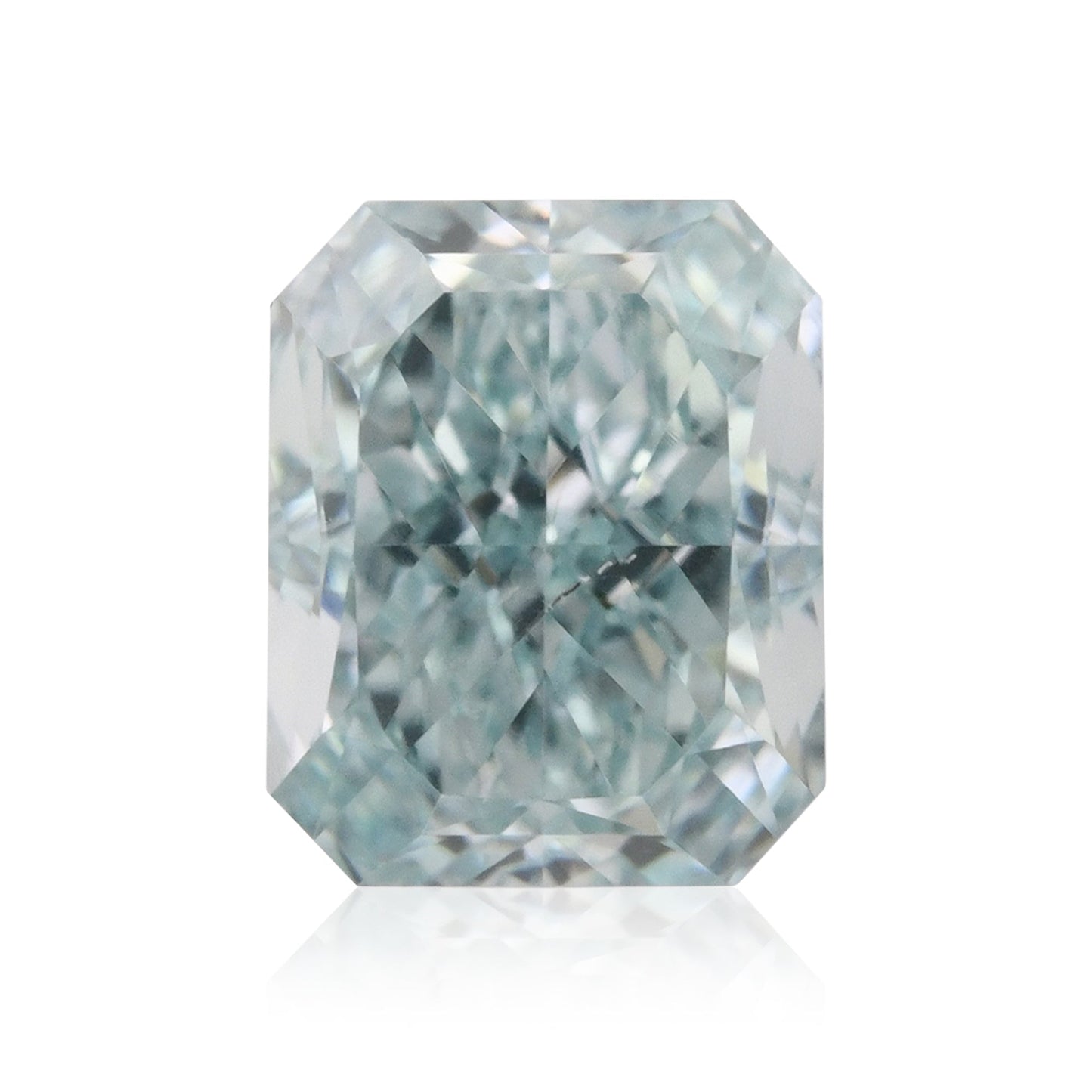 0.39 Carat Fancy Intense Blue Green Radiant Diamond SI1 GIA