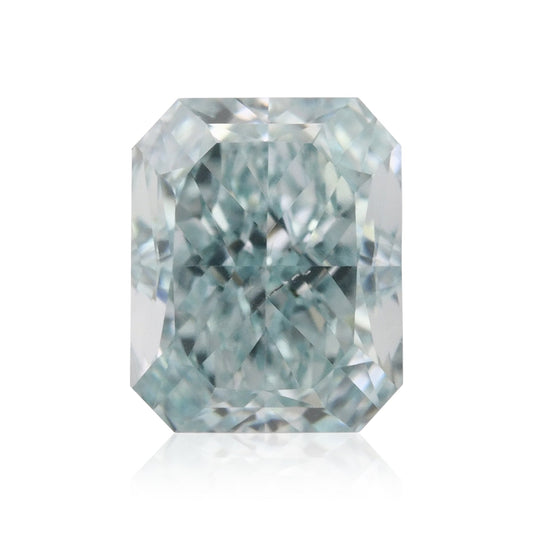 0.39 Carat Fancy Intense Blue Green Radiant Diamond SI1 GIA