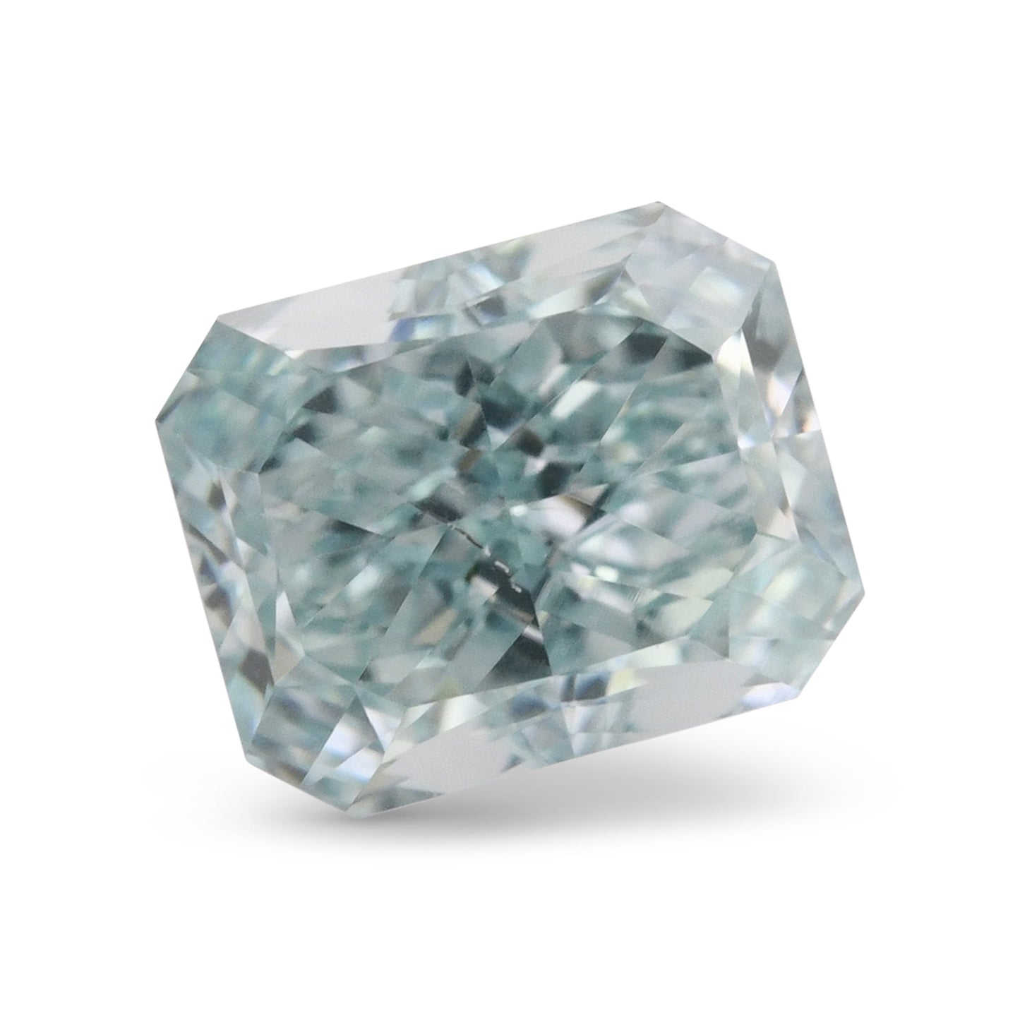 0.39 Carat Fancy Intense Blue Green Radiant Diamond SI1 GIA