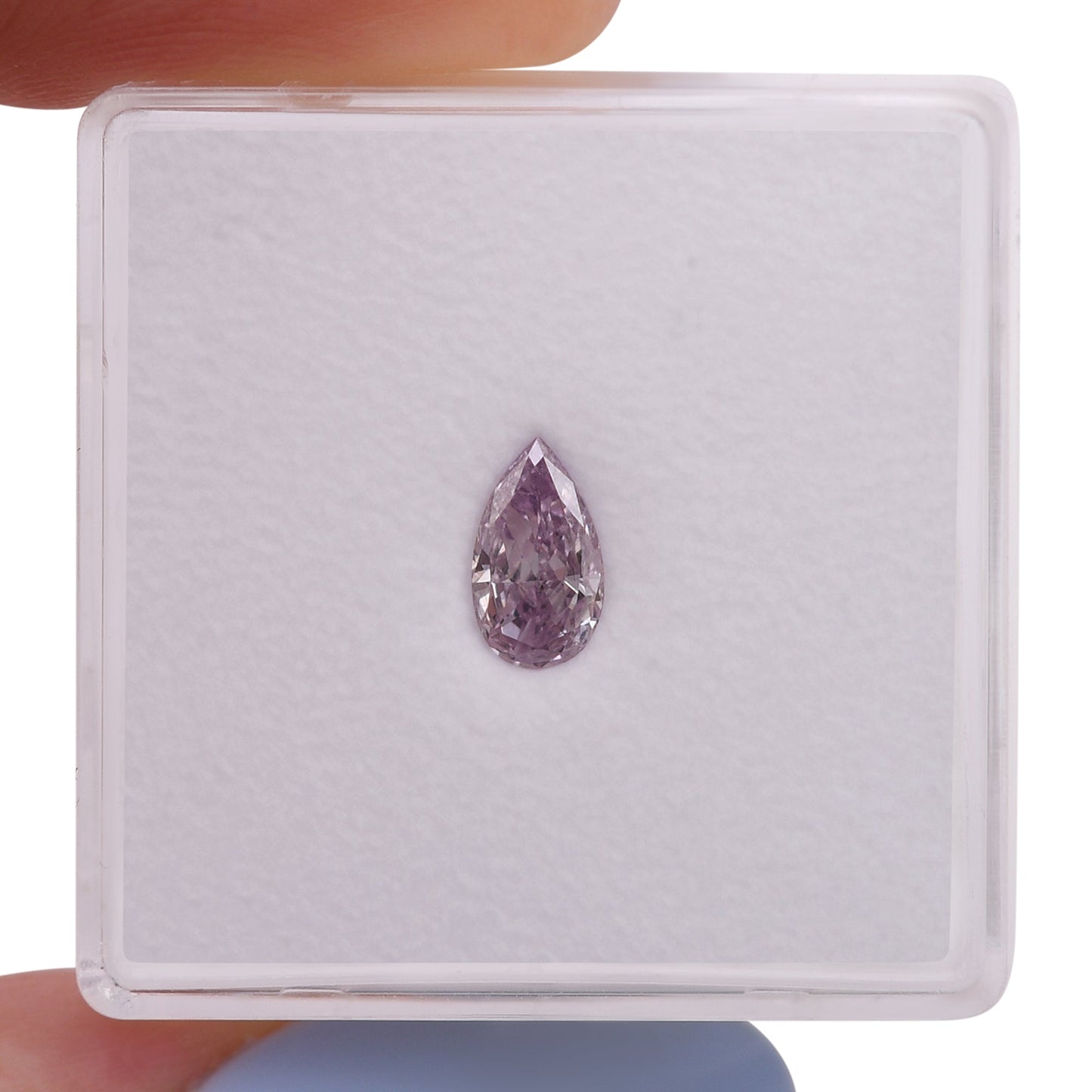 0,39 Karat Fancy Pink Purple Birnenförmiger Diamant SI1 GIA
