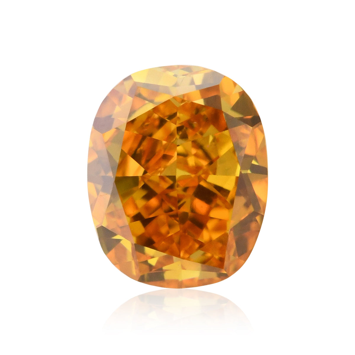 Kissenförmiger Diamant | 0,4 ct | Fancy Vivid Yellowish Orange | VS2 | GIA | Ref 714859