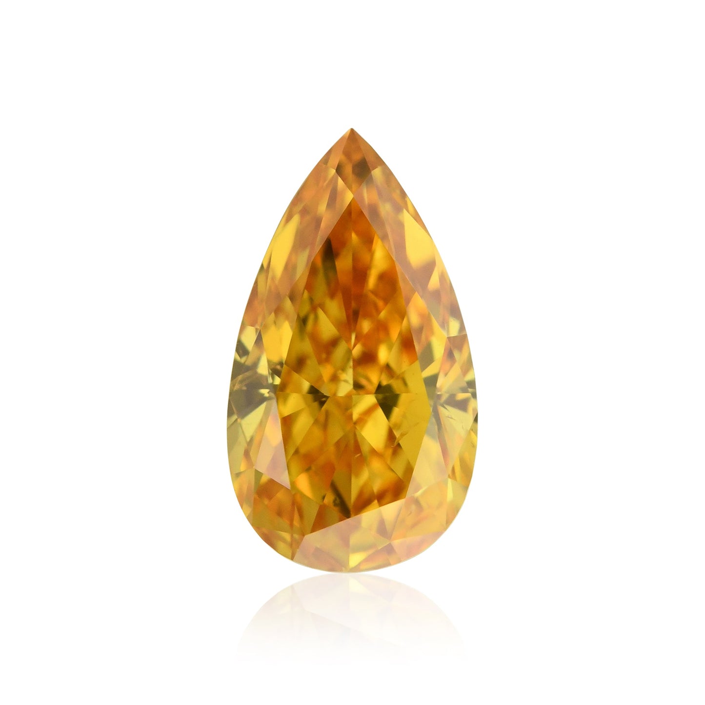 0,41 Karat Fancy Vivid Yellowish Orange Birnenförmiger Diamant SI2 GIA