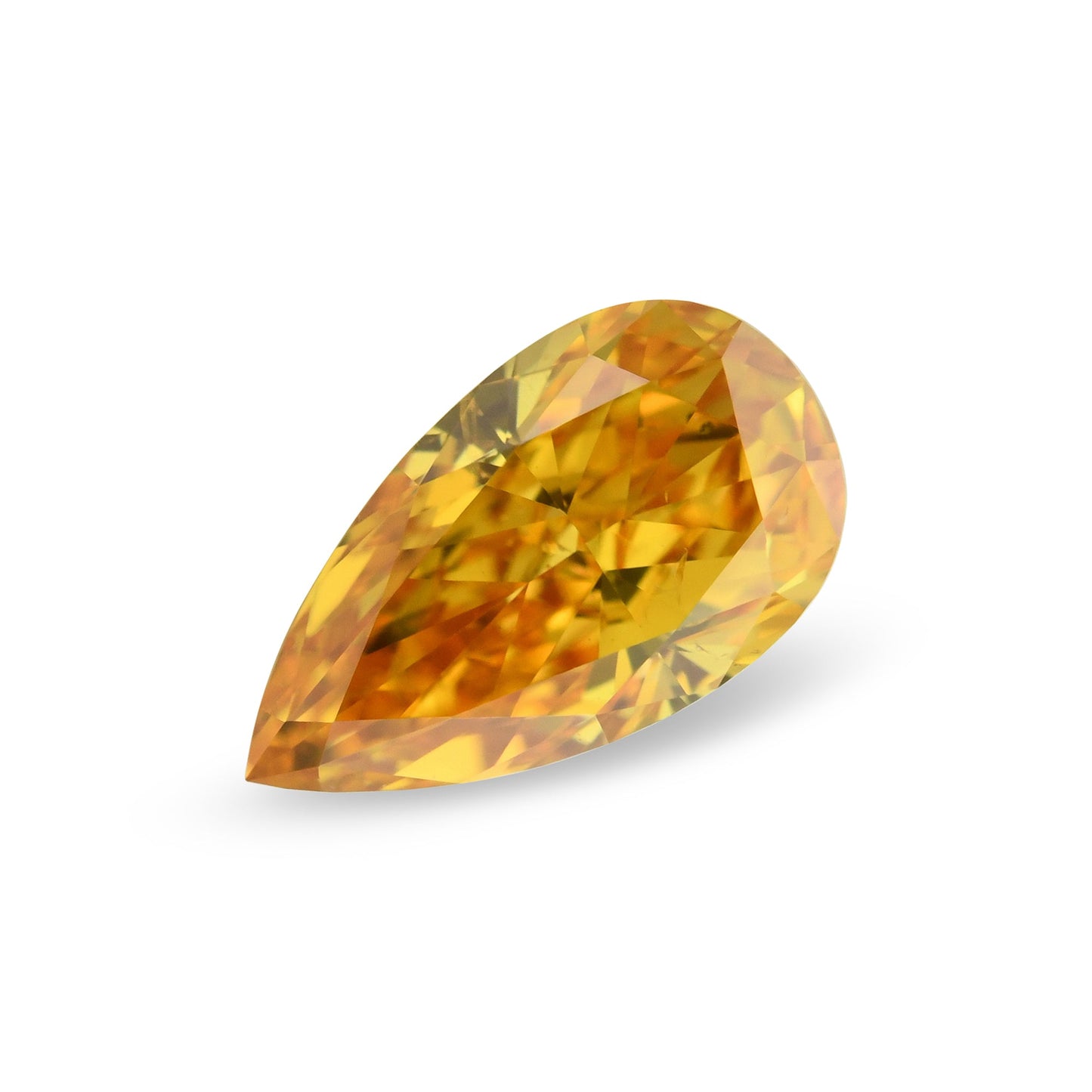 0,41 Karat Fancy Vivid Yellowish Orange Birnenförmiger Diamant SI2 GIA