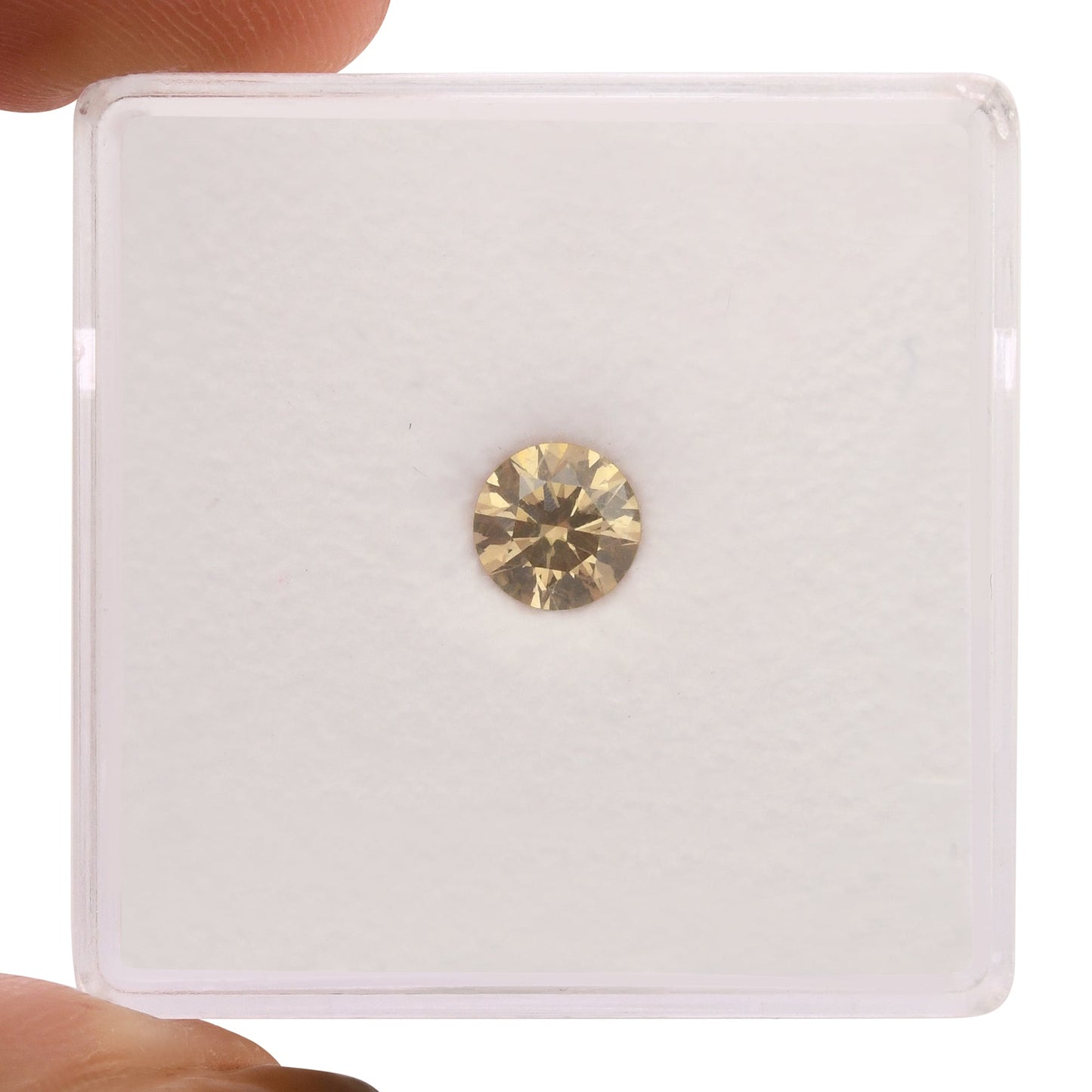 0,44 Karat Fancy Light Pinkish Brown Round Diamond SI2 GIA