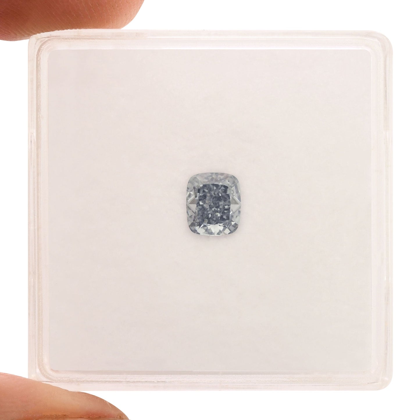 0,45 Karat Fancy Blue Cushion Diamond VVS2 GIA
