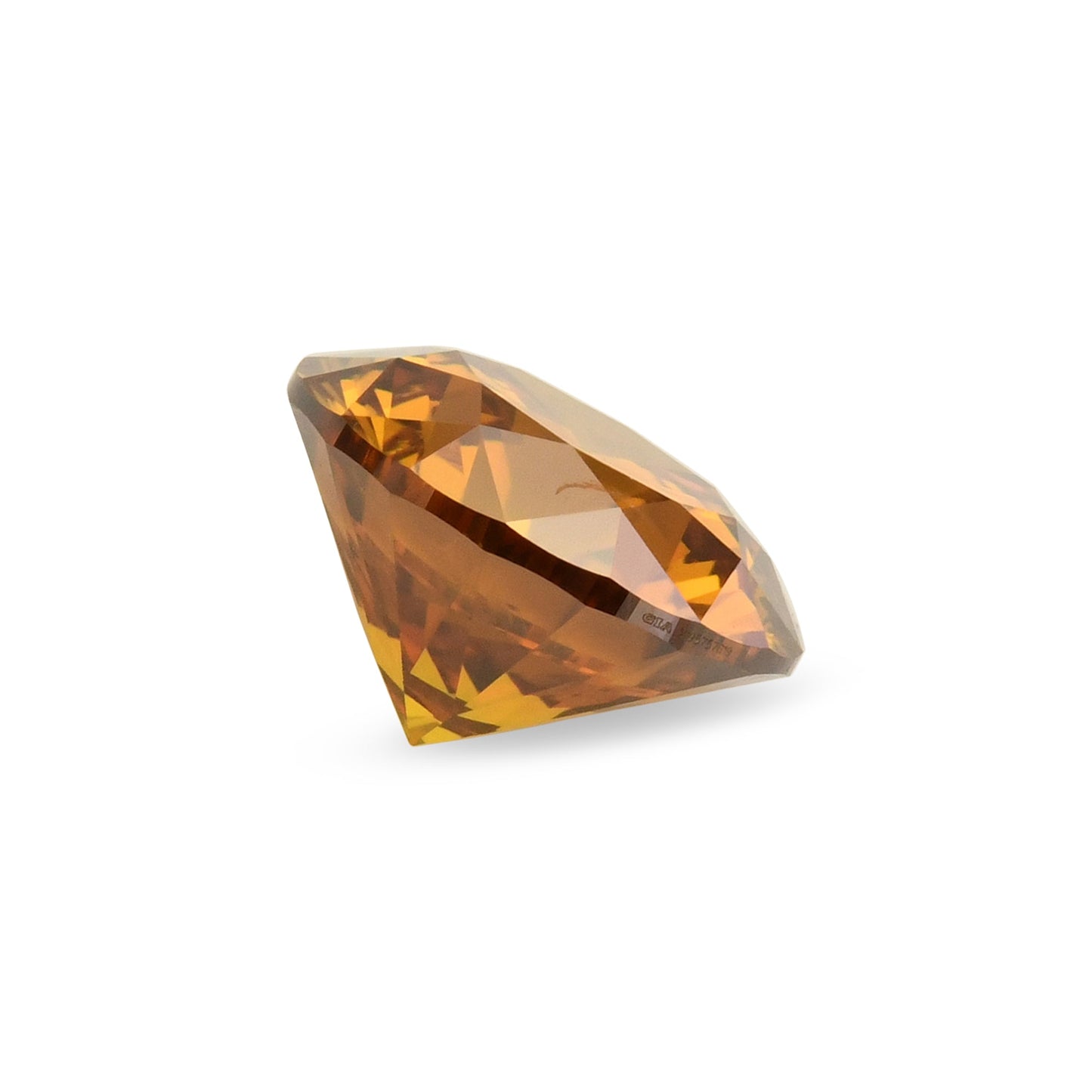0,50 Karat Fancy Deep Yellowish Orange Runder Diamant I1 GIA